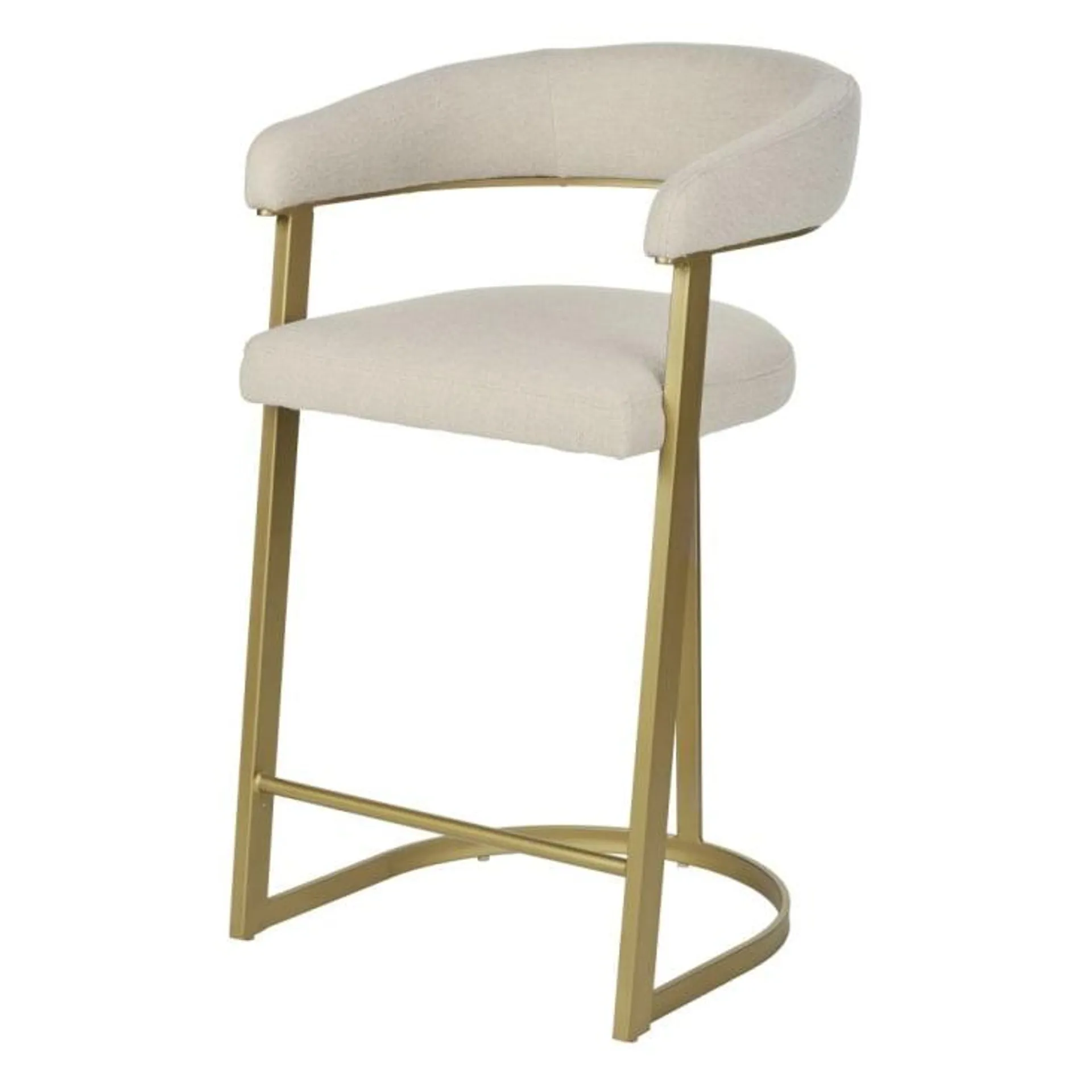 Sedia per isola centrale beige e dorata alt. 66 cm