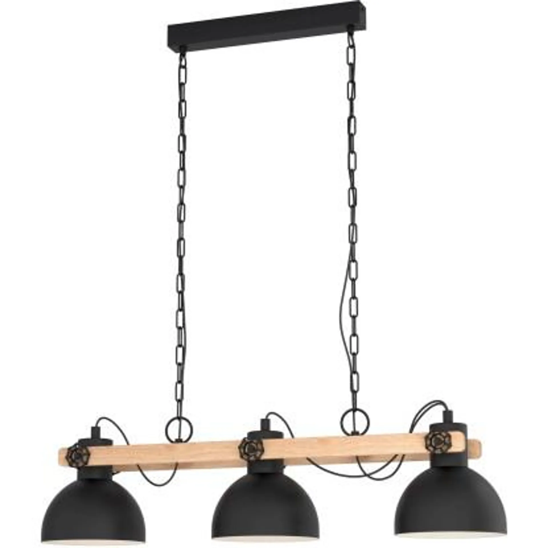 Lampada a sospensione Lubenham nera E27 H 110 cm 3 x 28 W