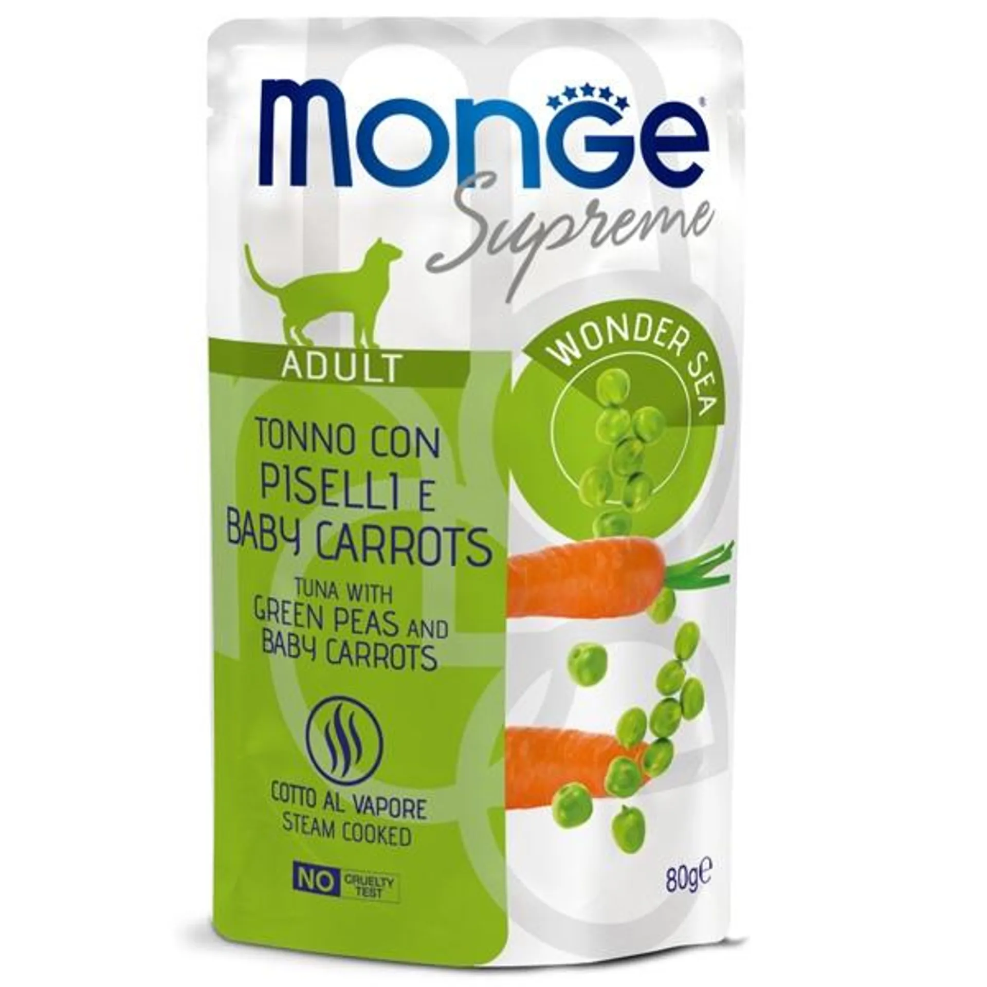 Monge - Supreme Adult Pezzetti di Tonno con Piselli e Carote Baby