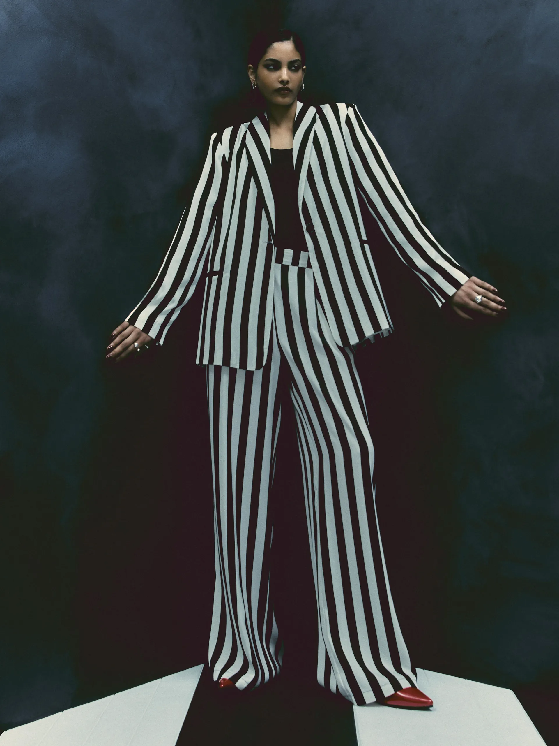 Blazer a righe Beetlejuice X Colleen Atwood