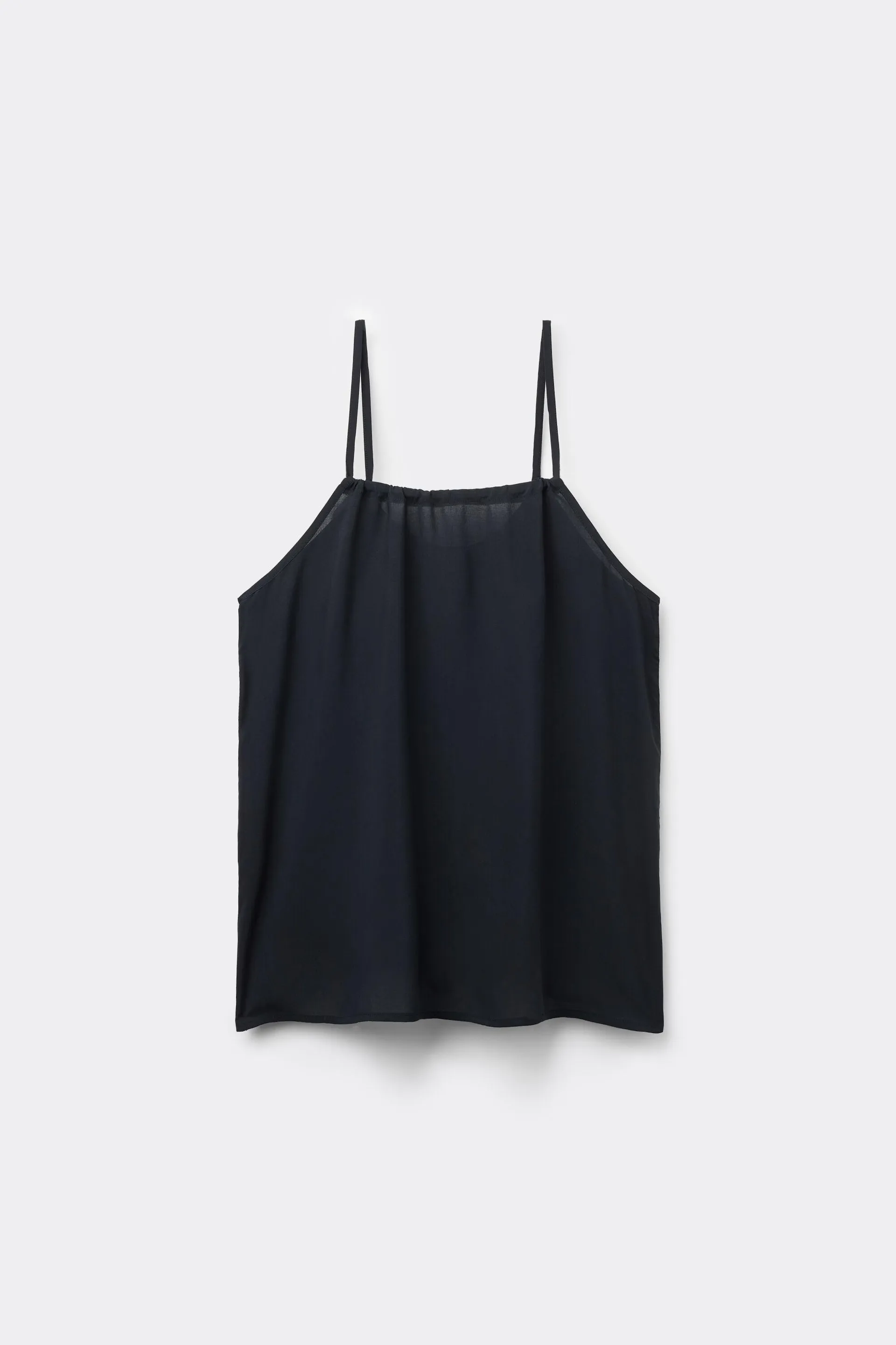 Top in Tela Viscosa Spalline Sottili Coulisse