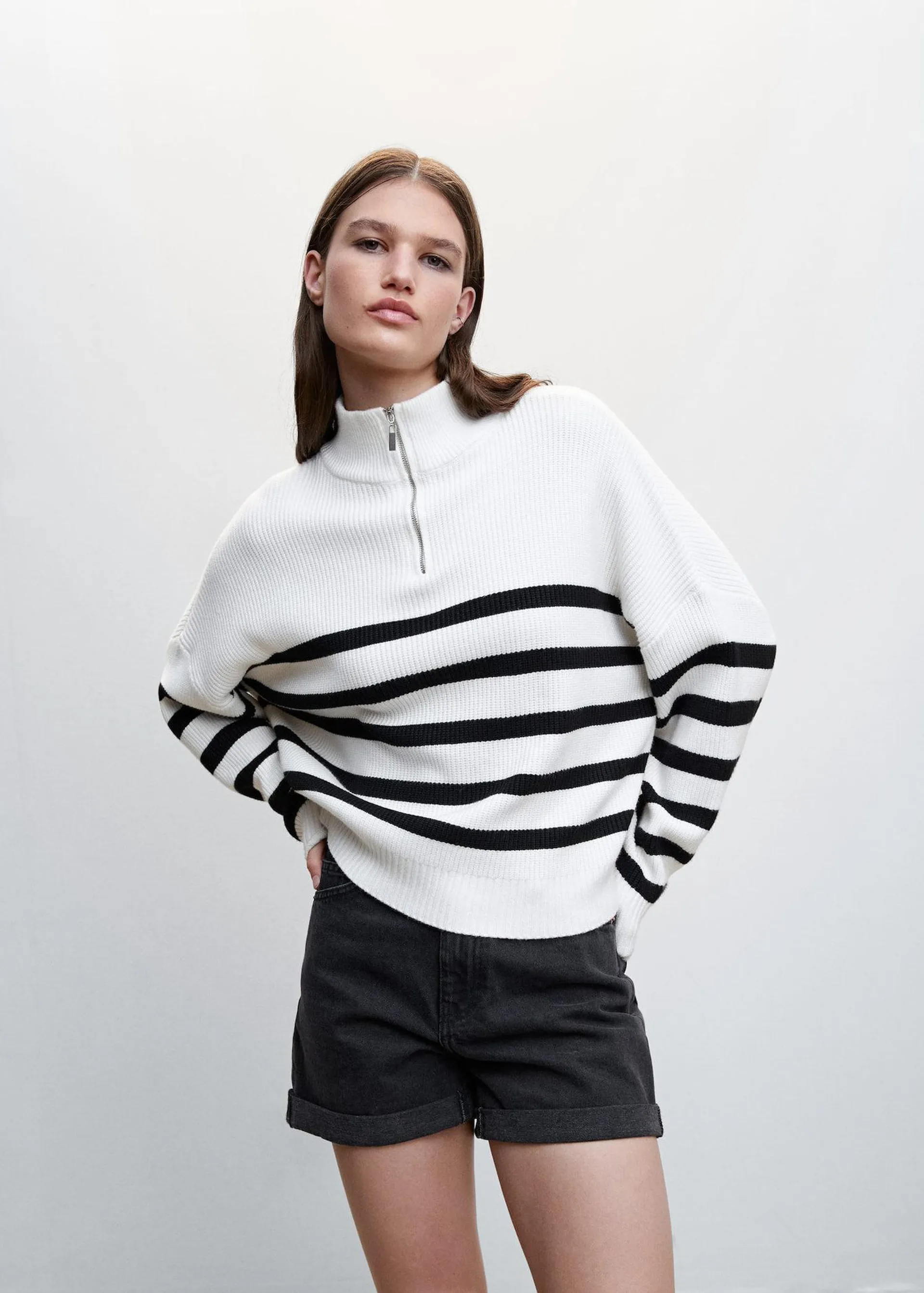 Pullover righe zip