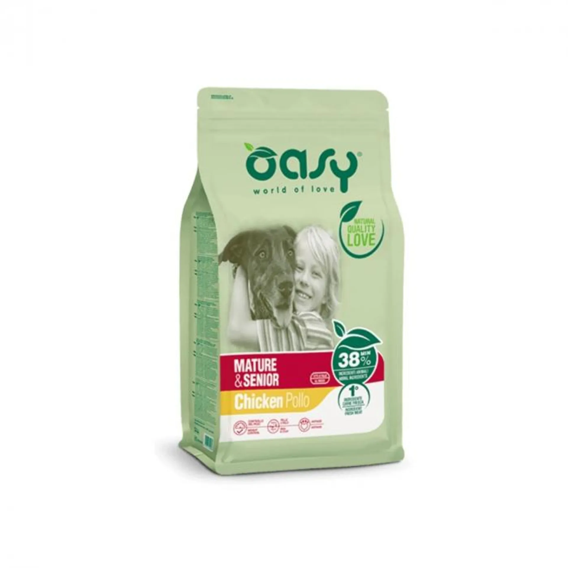 Oasy Dog Mature & Senior crocchette per cani anziani Pollo 3kg