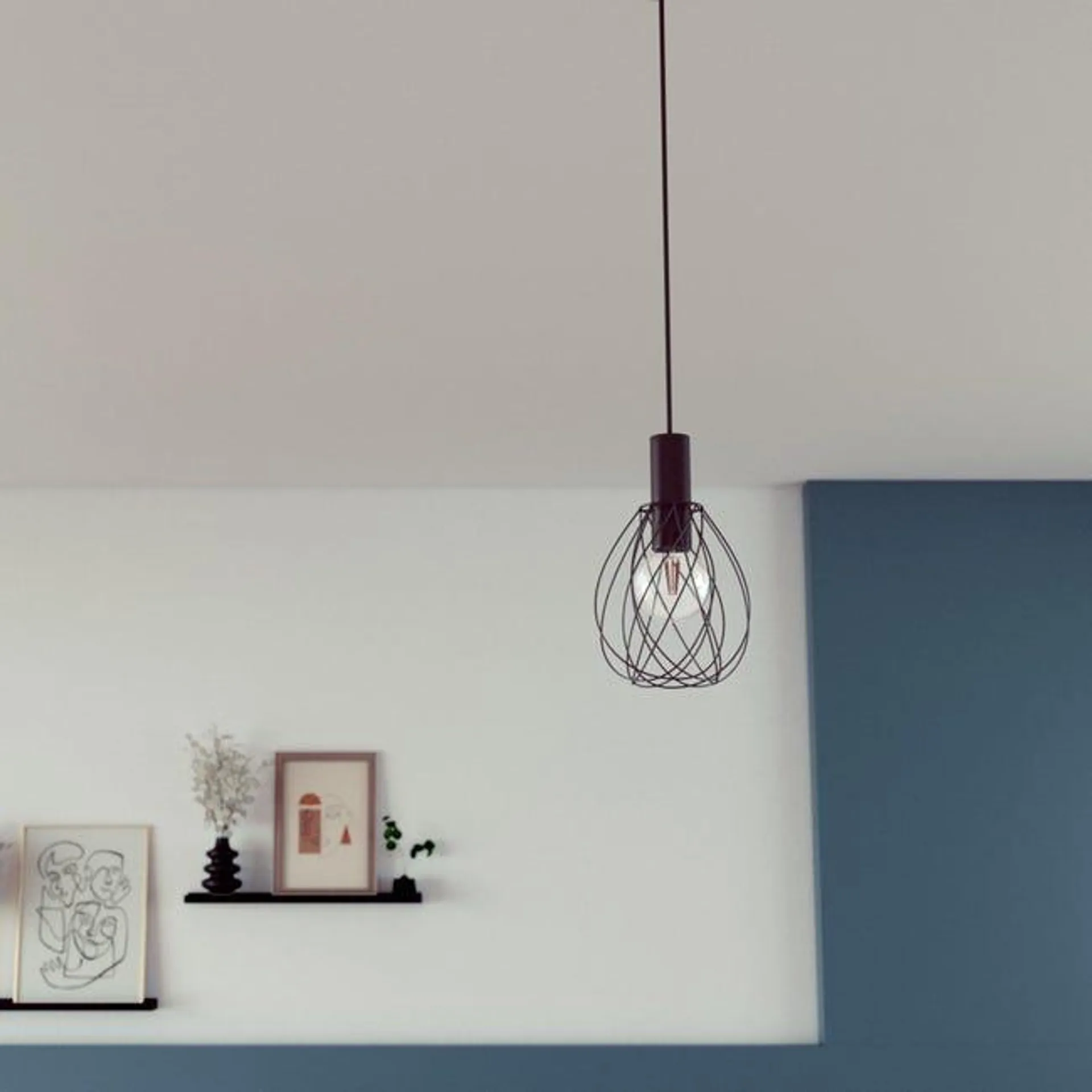 Lampadario Design Merone nero in ferro, D. 18 cm, L. 18 cm, INSPIRE Vedi i dettagli del prodotto