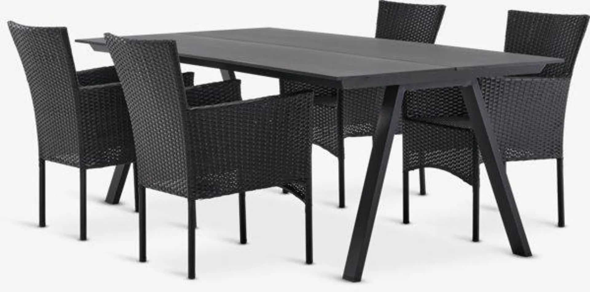 FAUSING Tavolo L220 + 4 AIDT Sedie nero