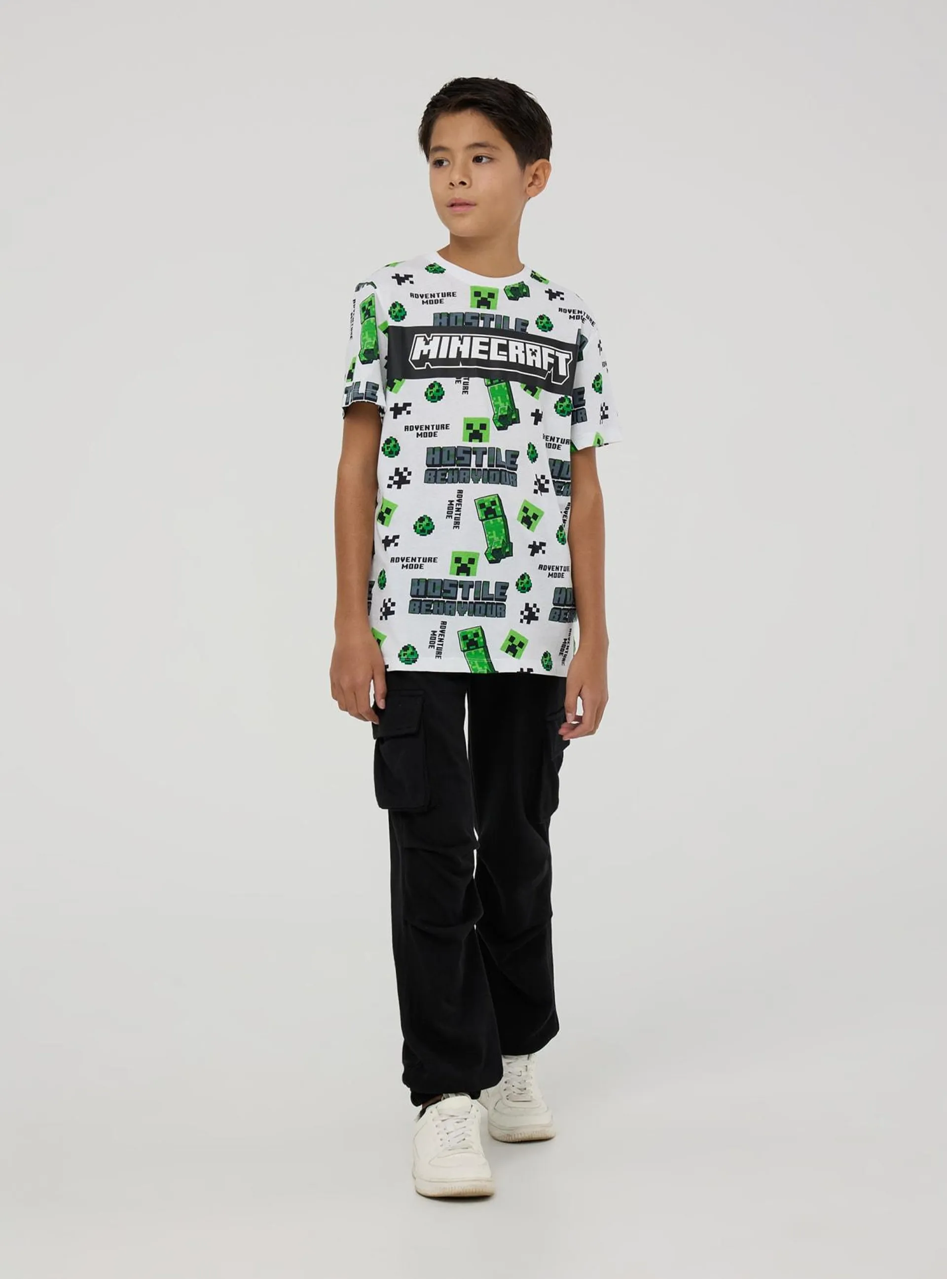 T-shirt con stampa Minecraft® Bianco ottico