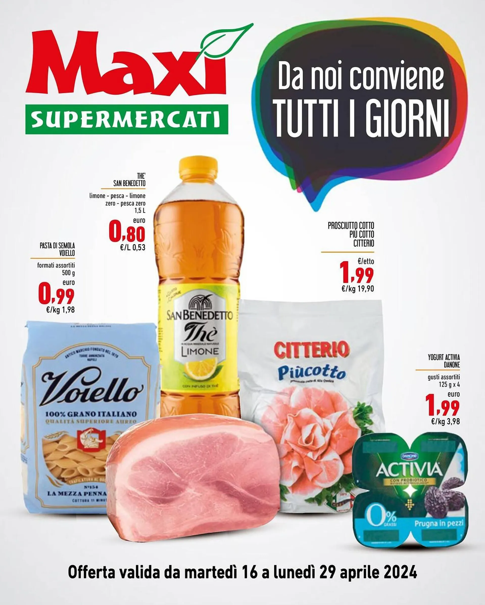 Volantino Maxi Supermercati da 16 aprile a 29 aprile di 2024 - Pagina del volantino 1