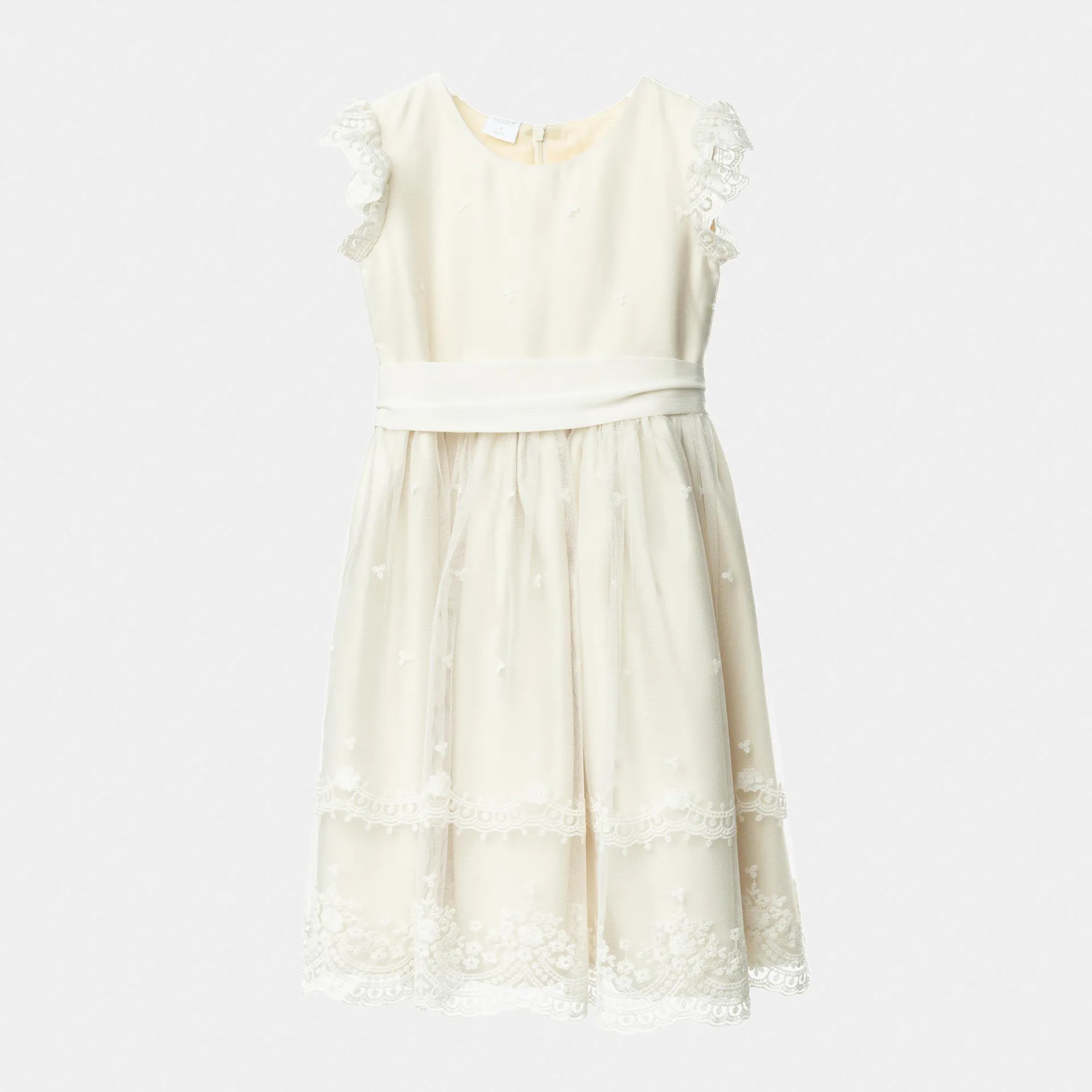 Vestito in satin da Bambina, BIANCO