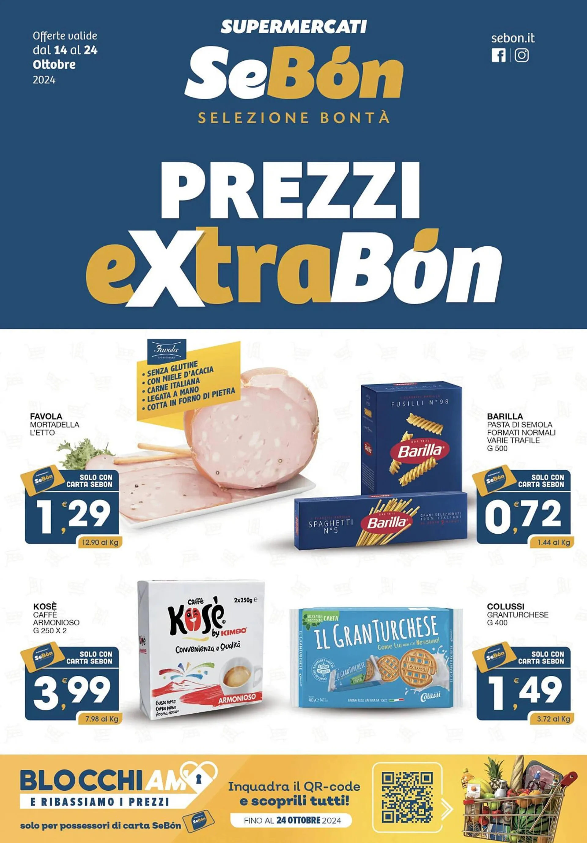 Volantino SeBón Supermercati da 14 ottobre a 24 ottobre di 2024 - Pagina del volantino 1