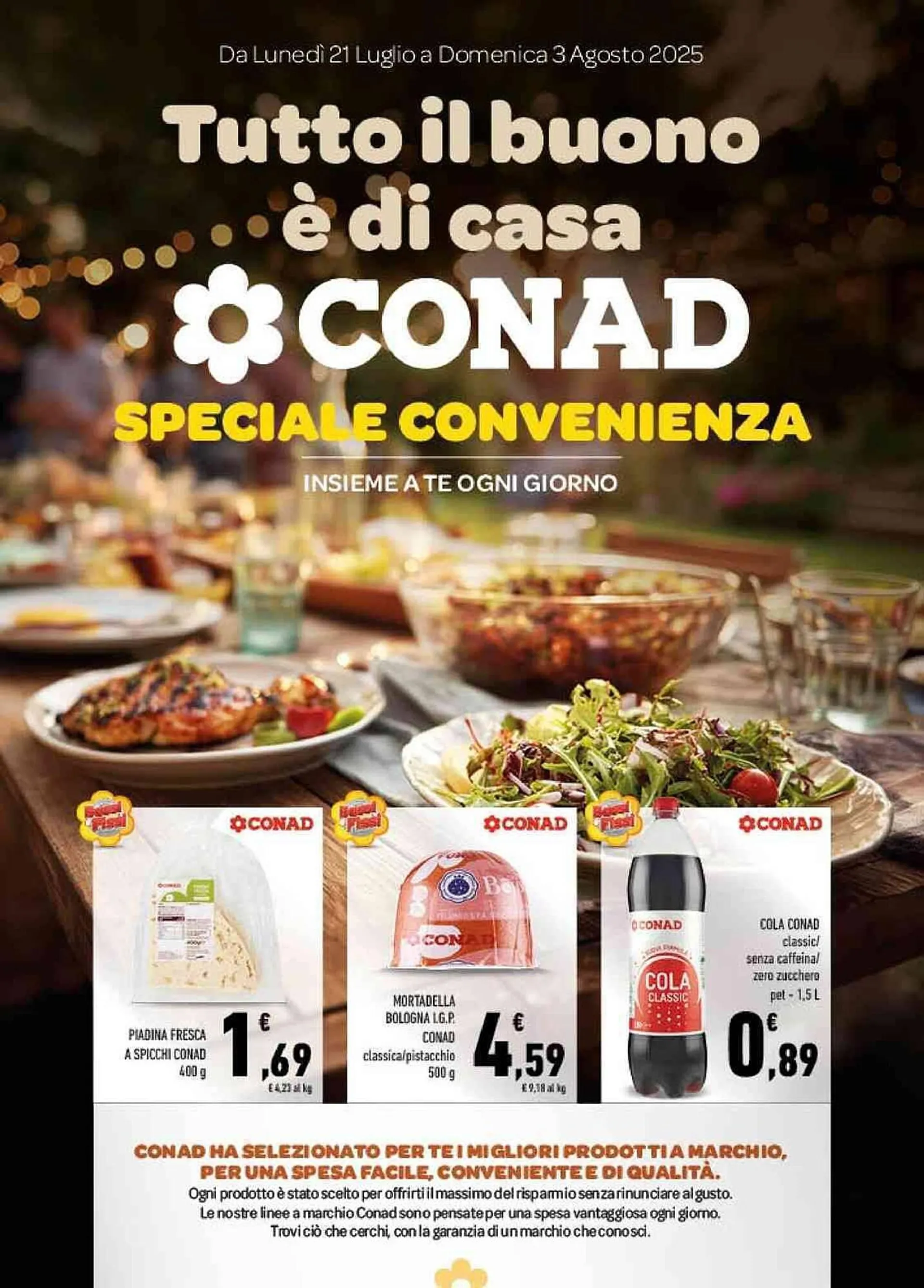 Volantino Conad da 21 luglio a 3 agosto di 2025 - Pagina del volantino 1