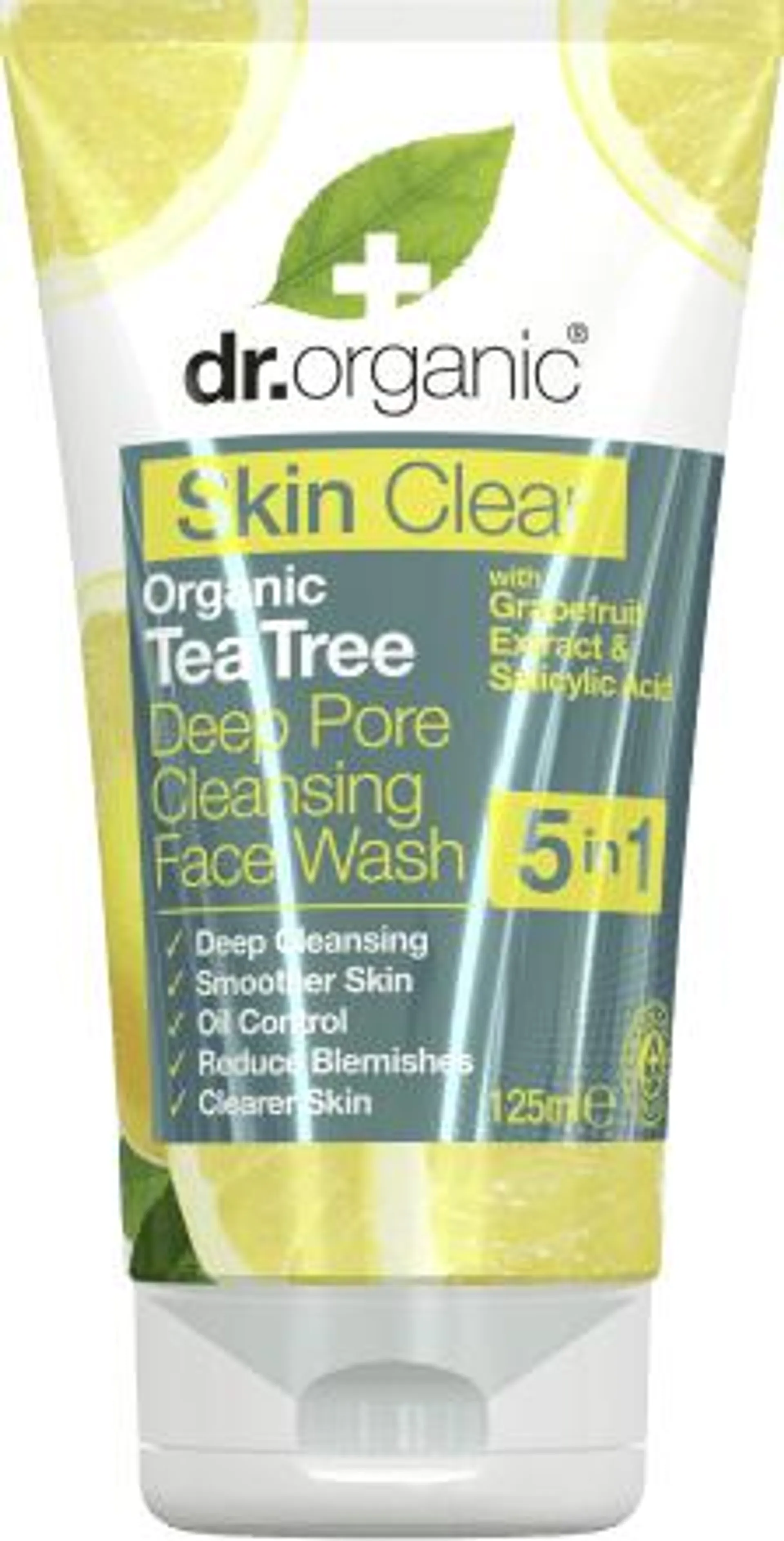 Detergente viso 5in1 Skin Clear con olio di tea tree, 125 ml