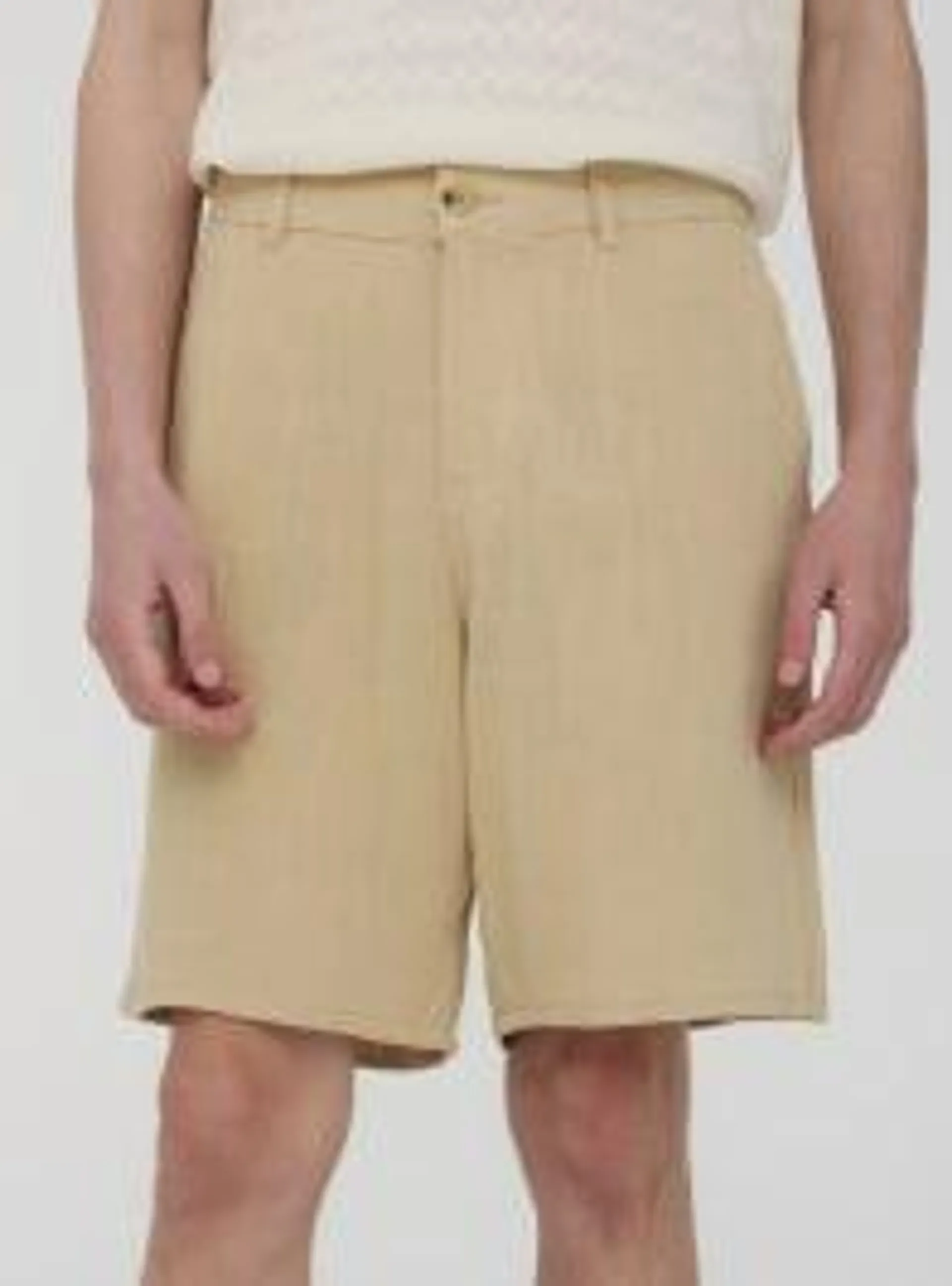 Pantaloncini chino in misto lino Sabbia