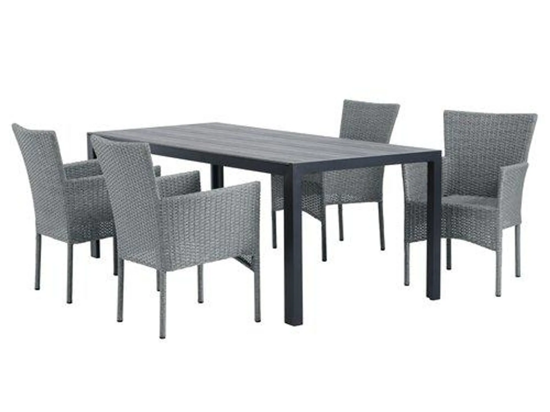 Tavolo PINDSTRUP L205 cm + 4 Sedie AIDT grigio