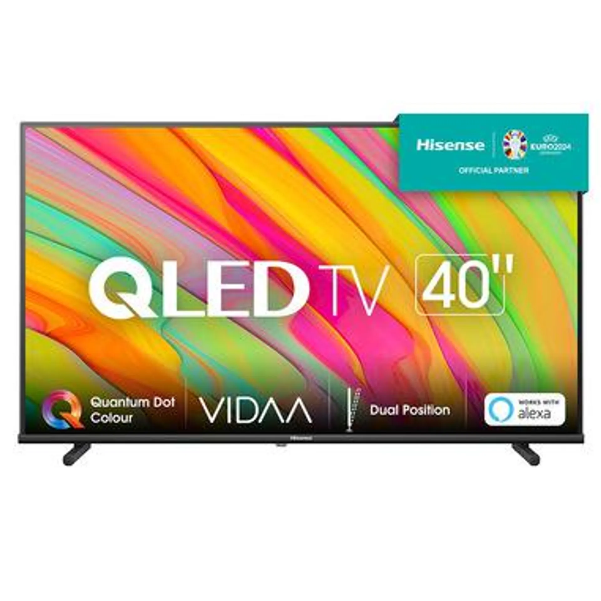 Hisense TV QLED FHD 40” 40A5KQ Smart TV, Wifi, Quantum Dot Colour, USB Type-C, Stand Reclinabile