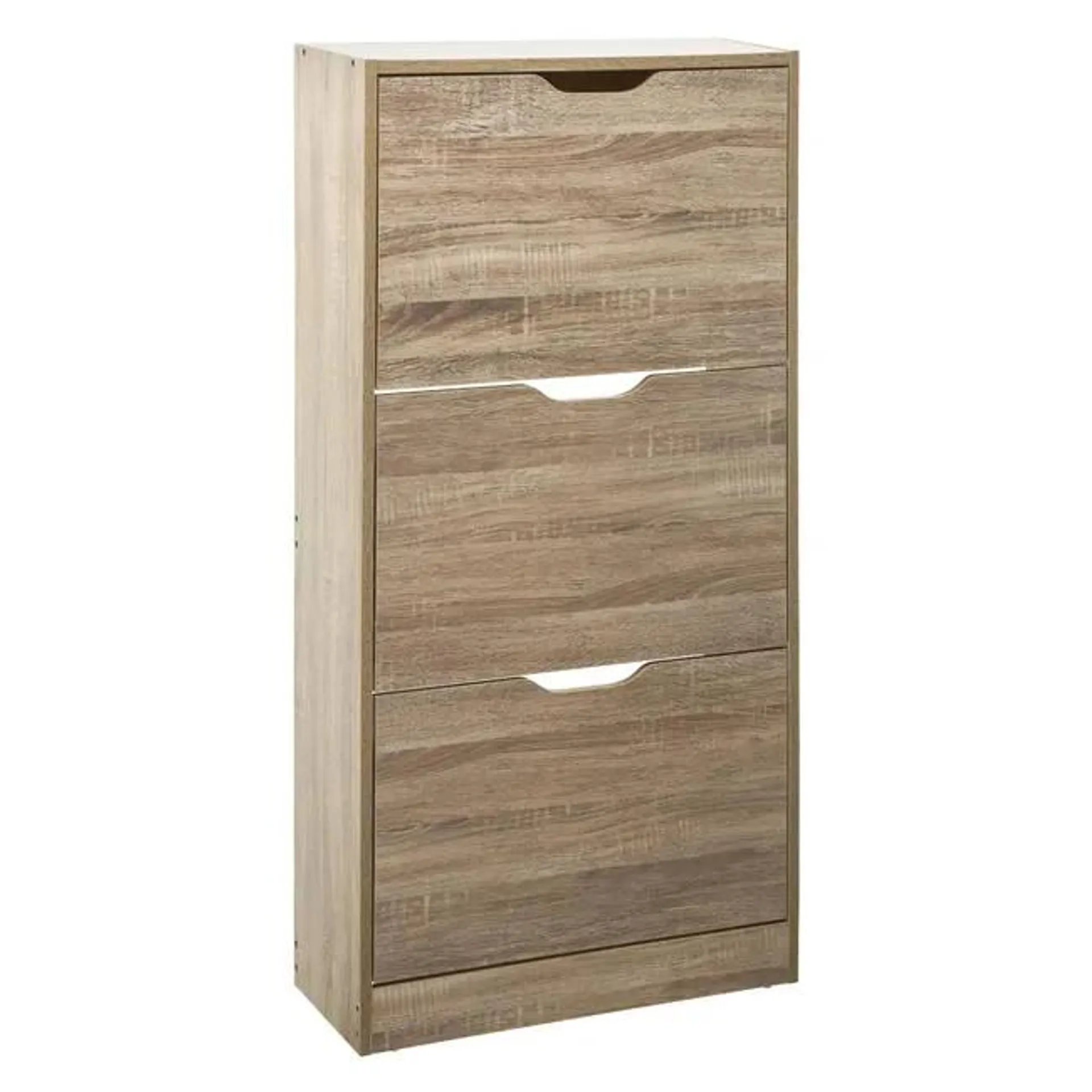 Scarpiera Paulette 3 ante doppia profondità L 60 x H 119.5 x P 23.3 cm 18 paia, rovere naturale