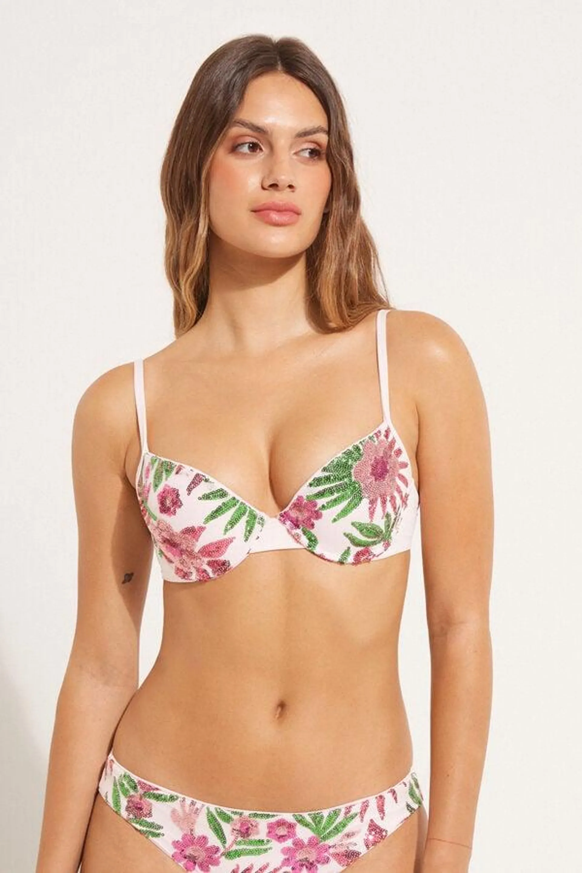 Bikini Push-Up Imbottito Flower Paradise