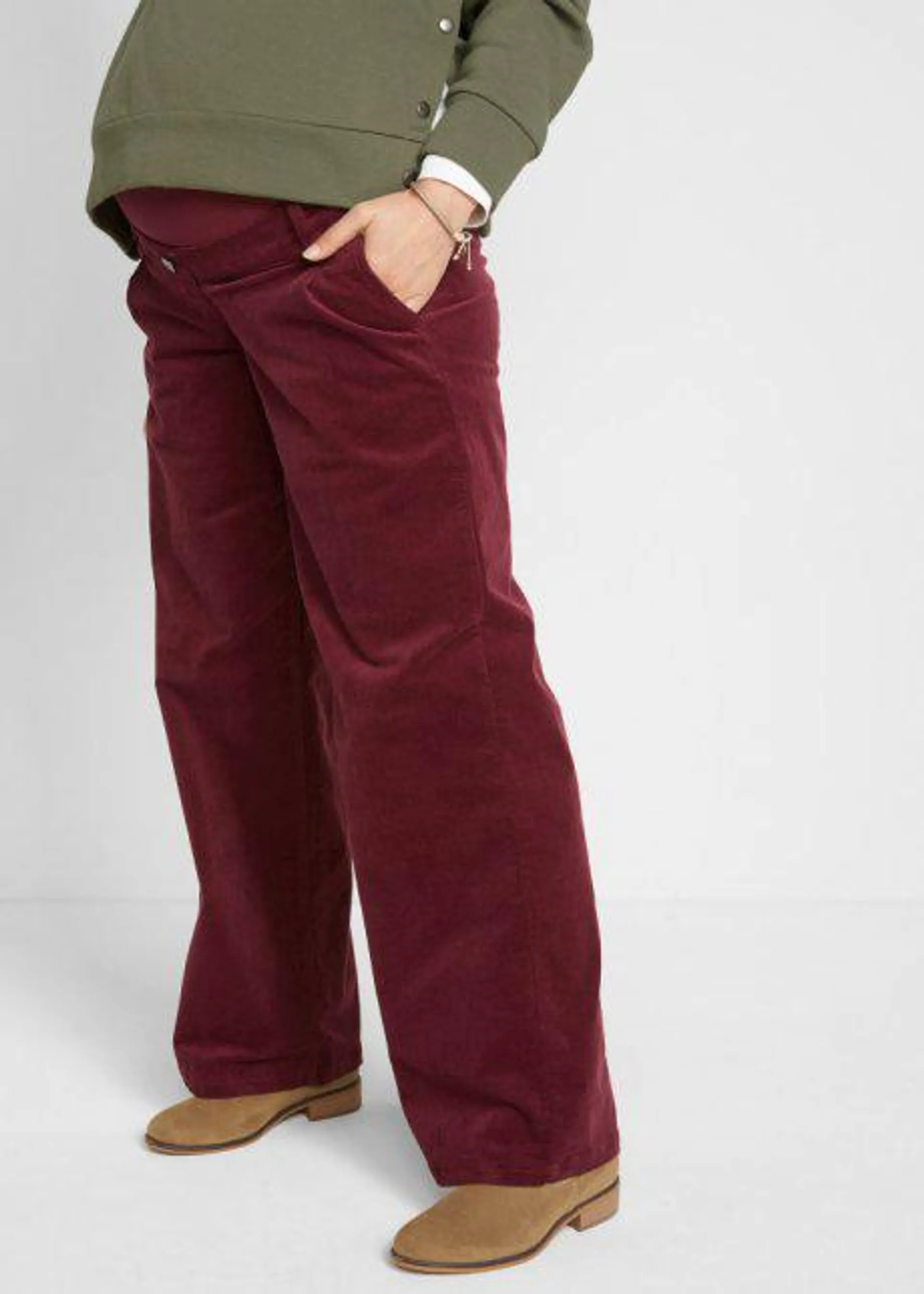 Pantaloni culotte prémaman in velluto elasticizzato