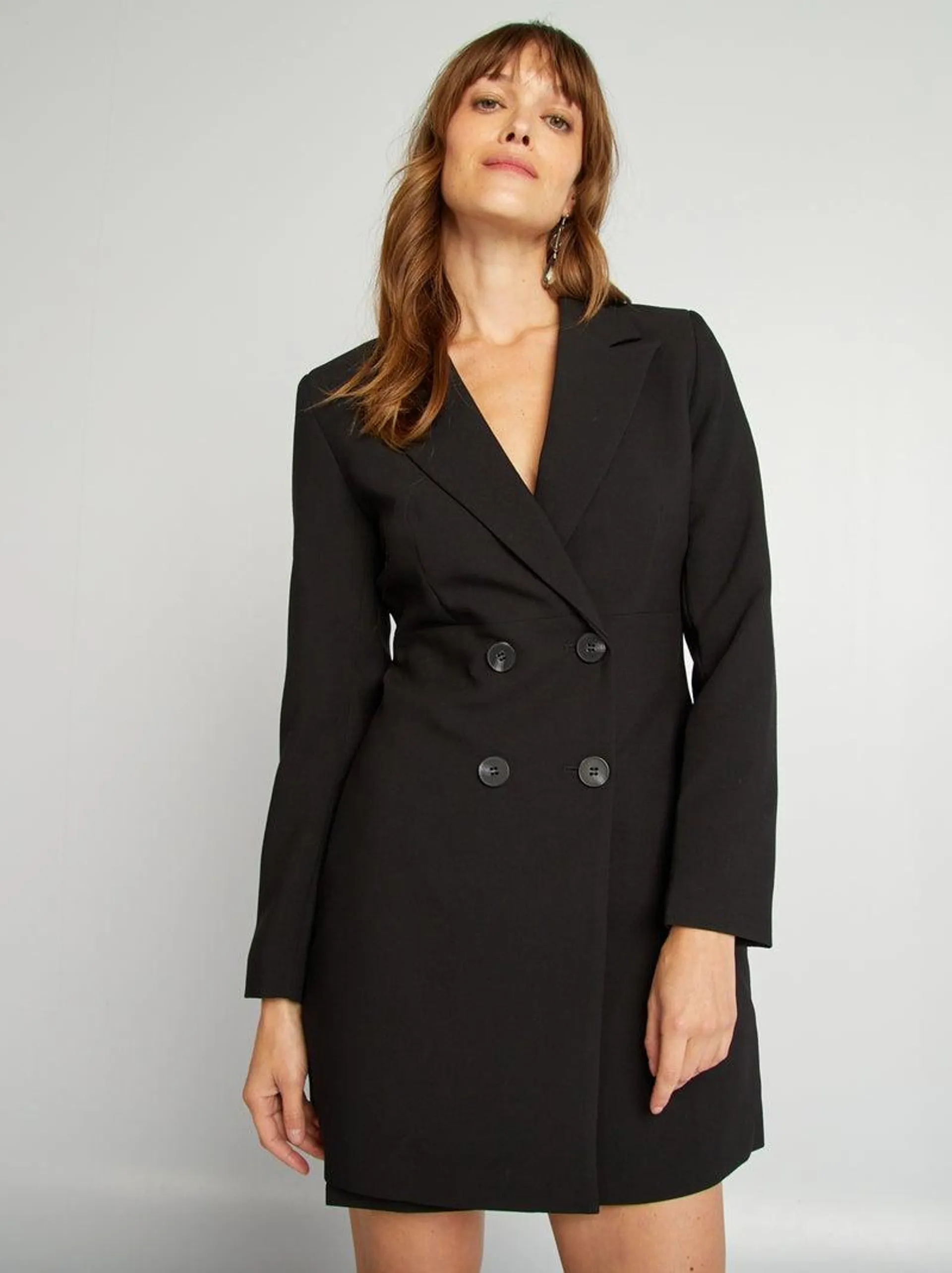 Vestito pesante stile blazer - nero