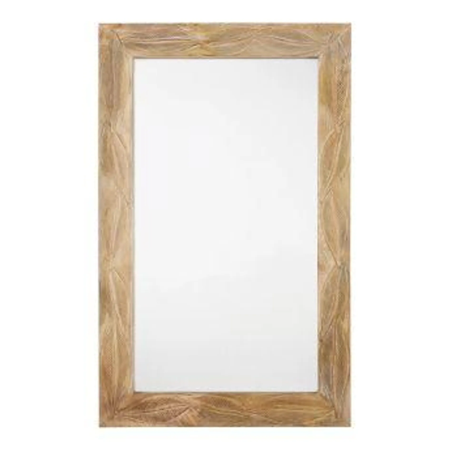OUNA - Specchio in legno di mango inciso 90x140 cm