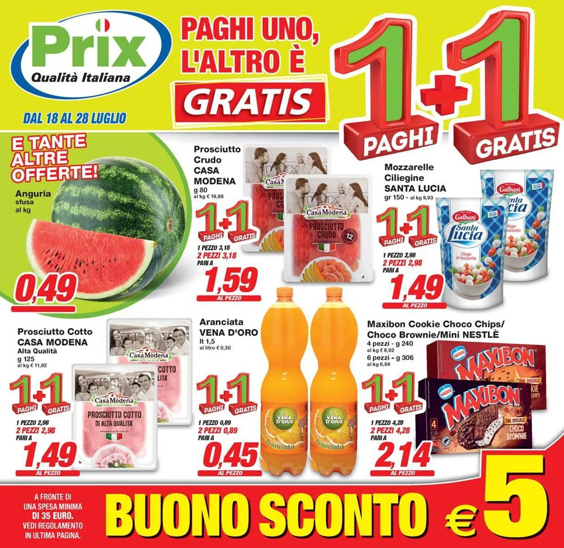 Volantino Prix Quality da 18 luglio a 28 luglio di 2025 - Pagina del volantino 1