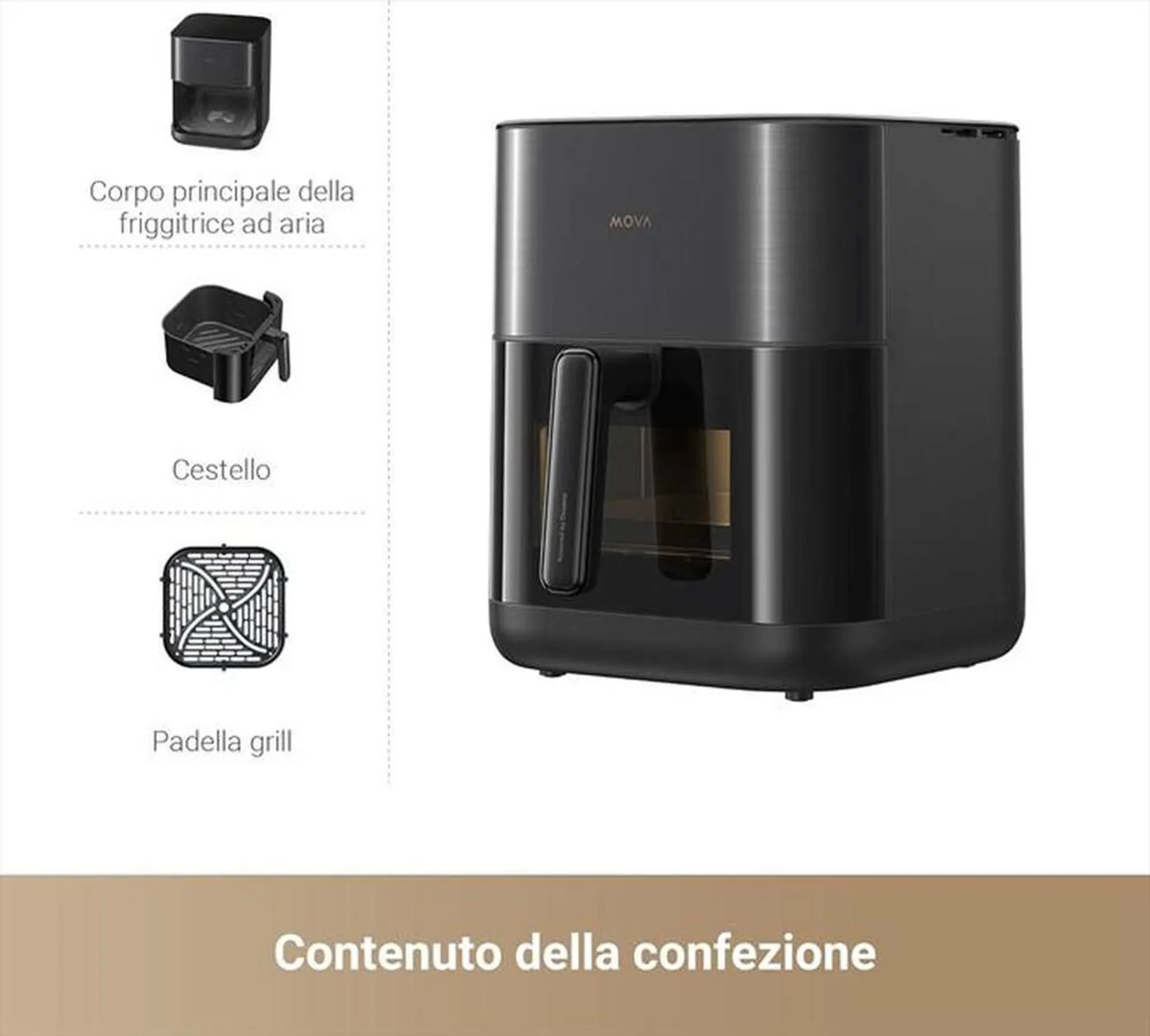 DREAME - Fornetto DREAME MOVA AEROCHEF FD10 PRO AIR FRYER-Nero