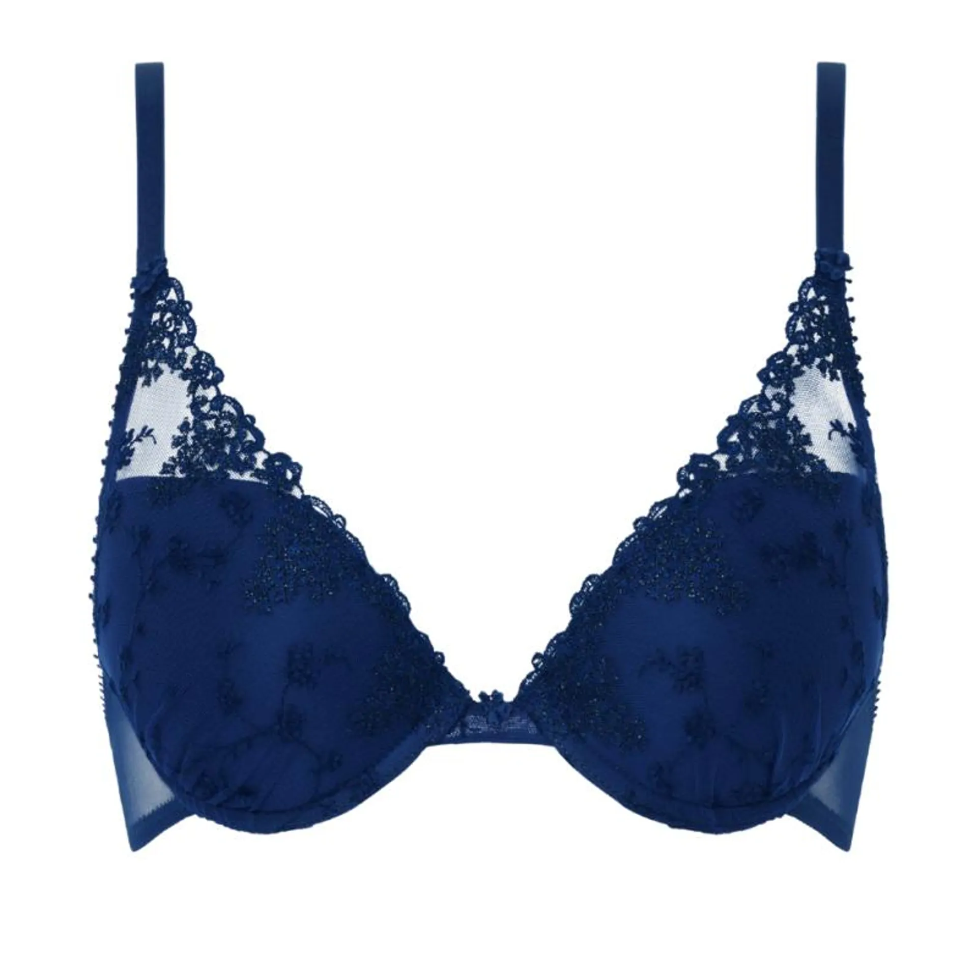 PAS-P40690-0CQ - Reggiseno Push Up scollato White Nights con ferretto - Bleu Danube lurex