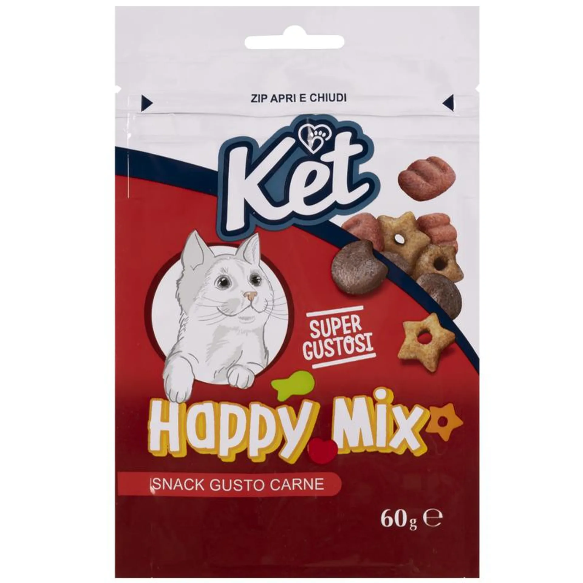 Ket Cat Adult Happy Mix Snack gusto Carne 60gr