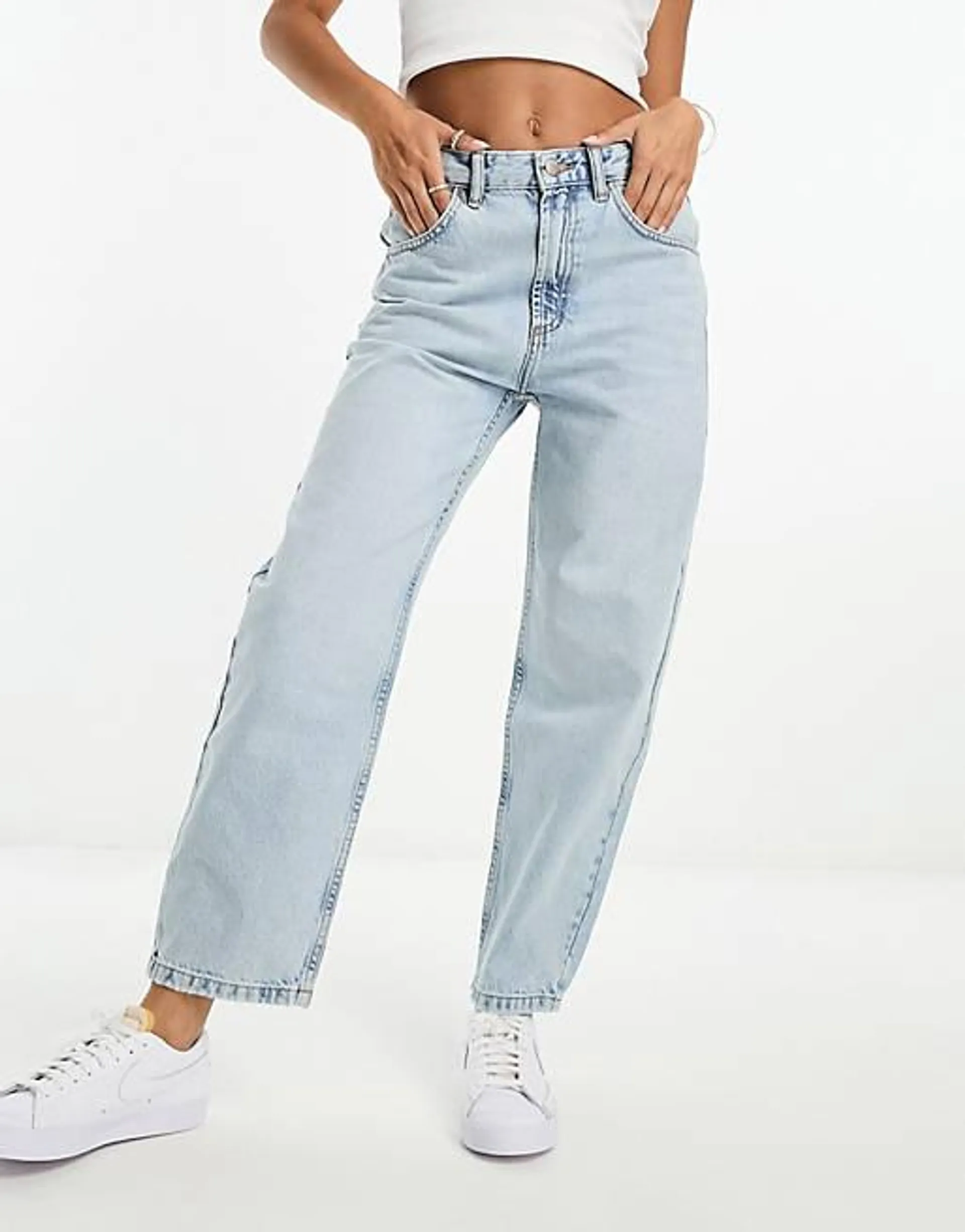 Pull&Bear - Jeans dritti lavaggio candeggiato