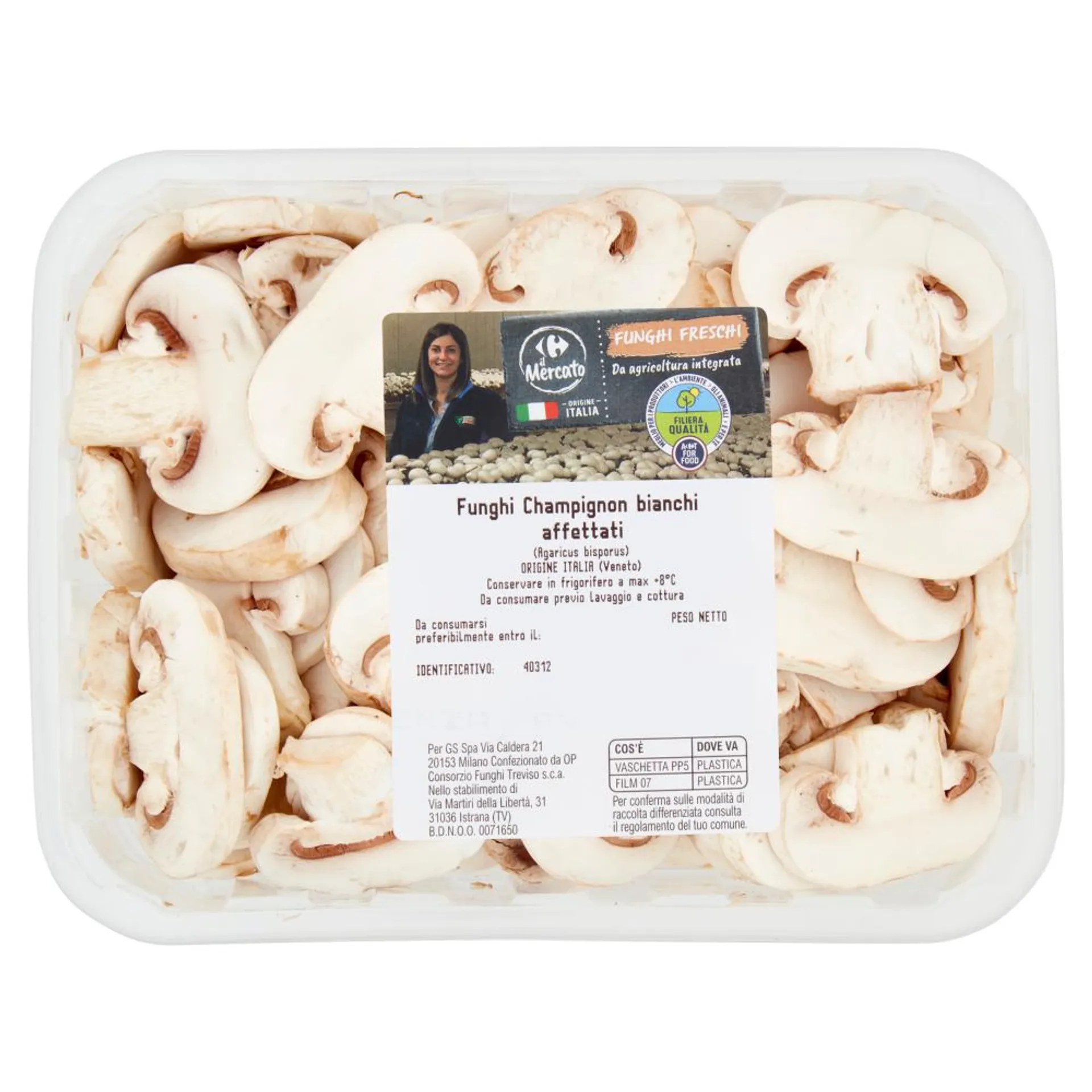 Carrefour il Mercato Funghi Champignon bianchi affettati bianchi 0,300 Kg