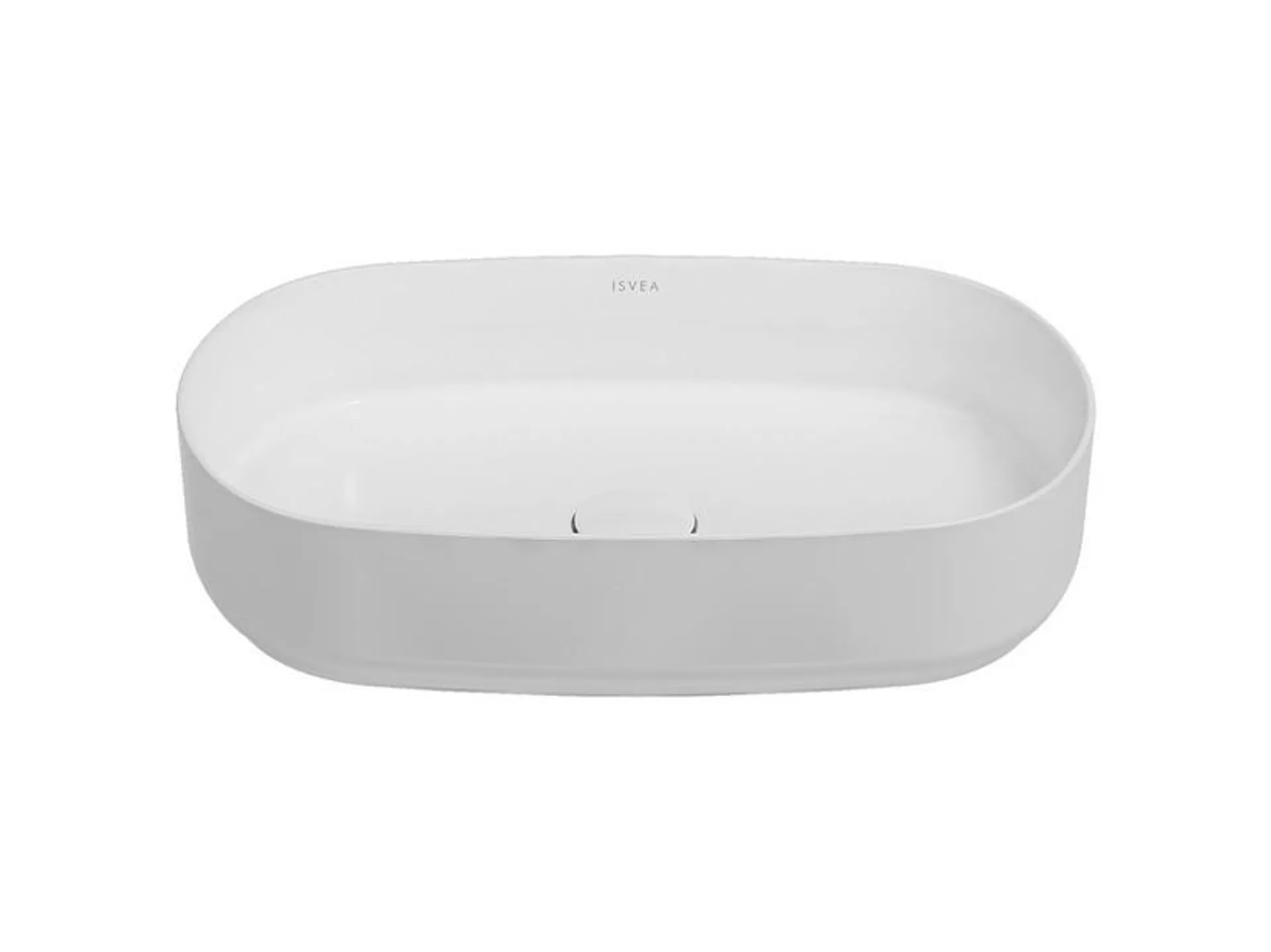 Lavabo da Appoggio Infinity Ellittico 55x36 H12 cm Ceramica Bianco Lucido