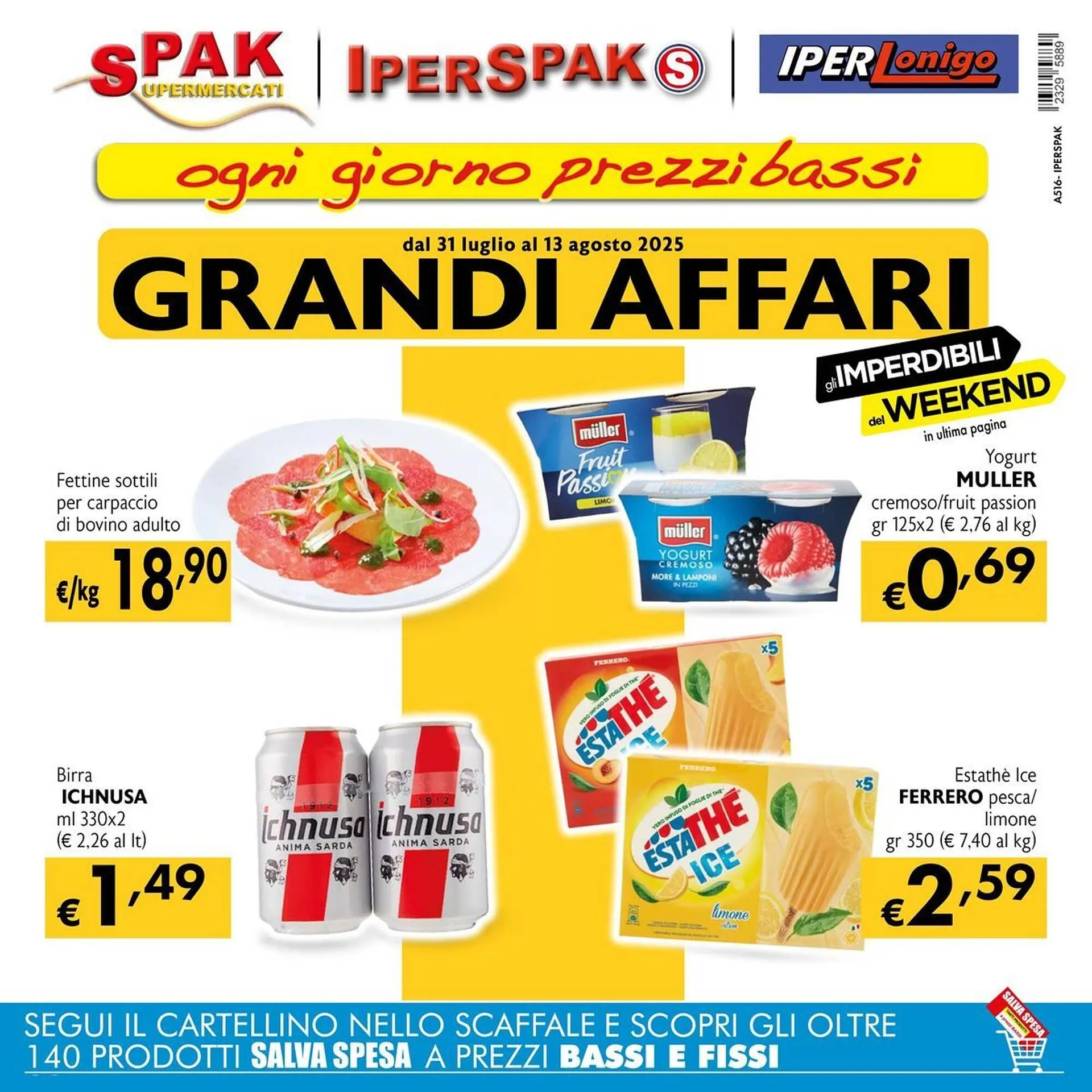 Volantino Spak Supermercati da 31 luglio a 13 agosto di 2025 - Pagina del volantino 1