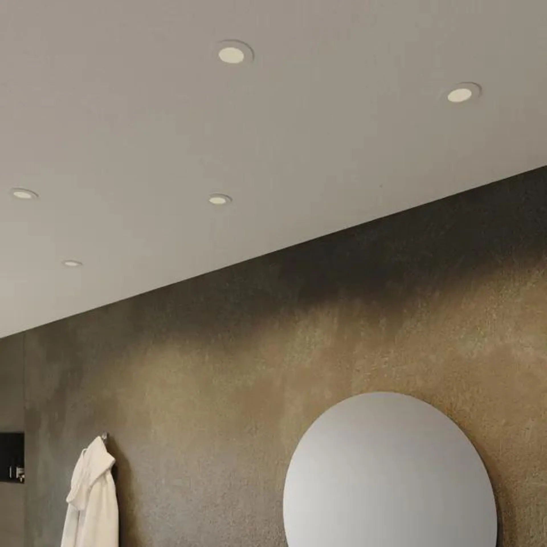 Set da 3 pezzi, faretto da incasso con fonte luminosa fisso Modulo LED INSPIRE EXTRAFLAT bianco Ø 8 cm Luce cct da bianco caldo al bianco neutro