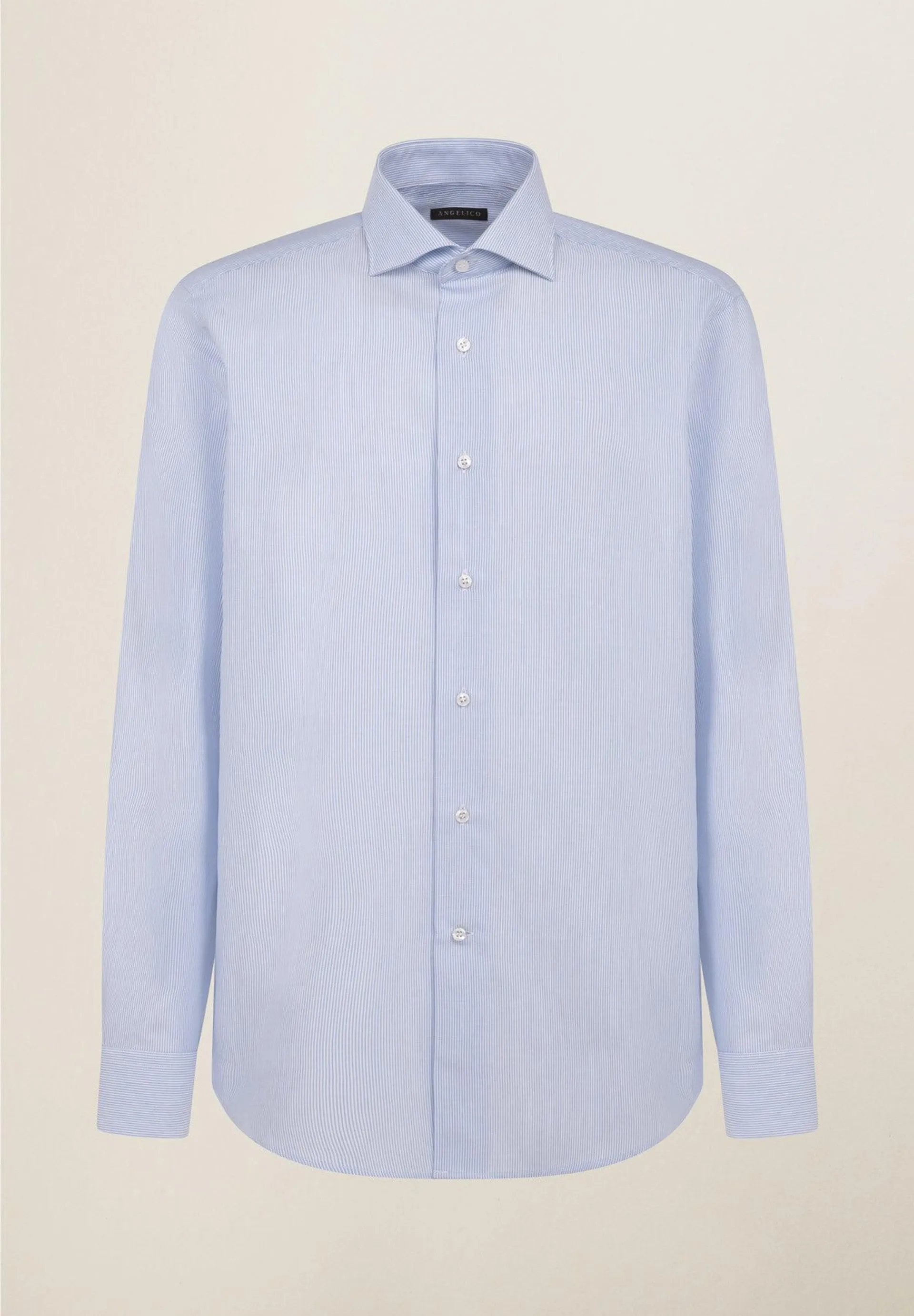 Camicia azzurra millerighe cotone comfort fit