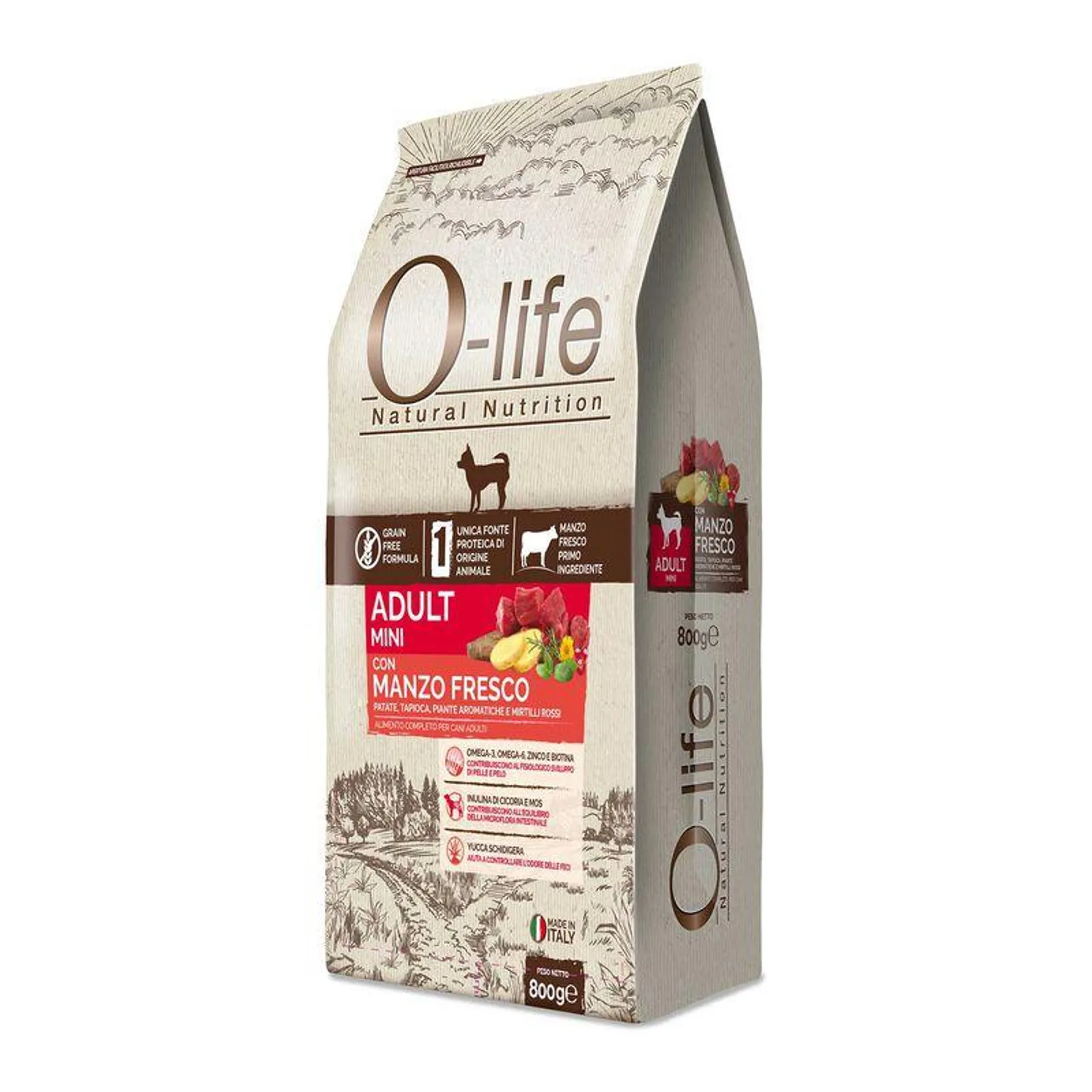 O-life Dog Adult Mini con Manzo Fresco 800 gr