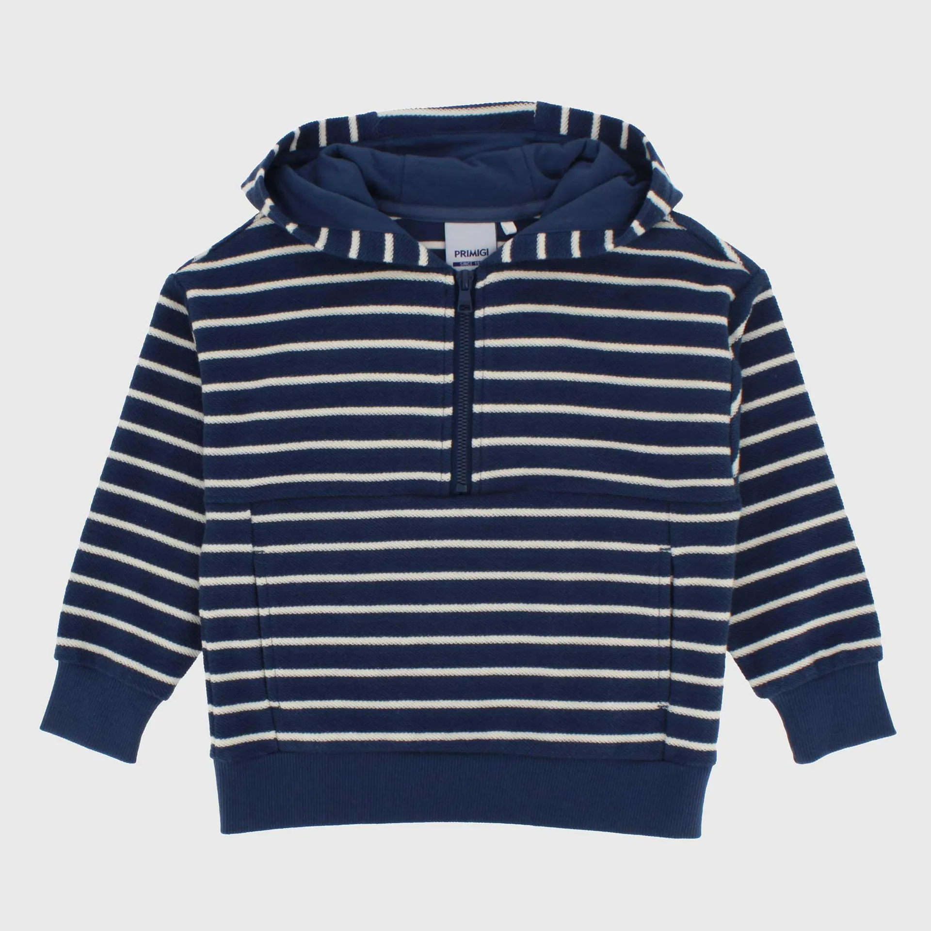 Felpa mezza zip con cappuccio da Bambino, BLU