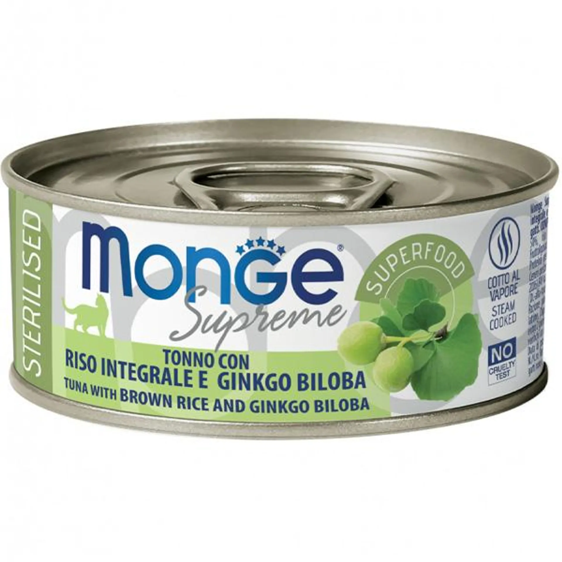 Monge - Supreme Sterilised Adult Cat Tonno Riso Integrale e Ginkgo Biloba