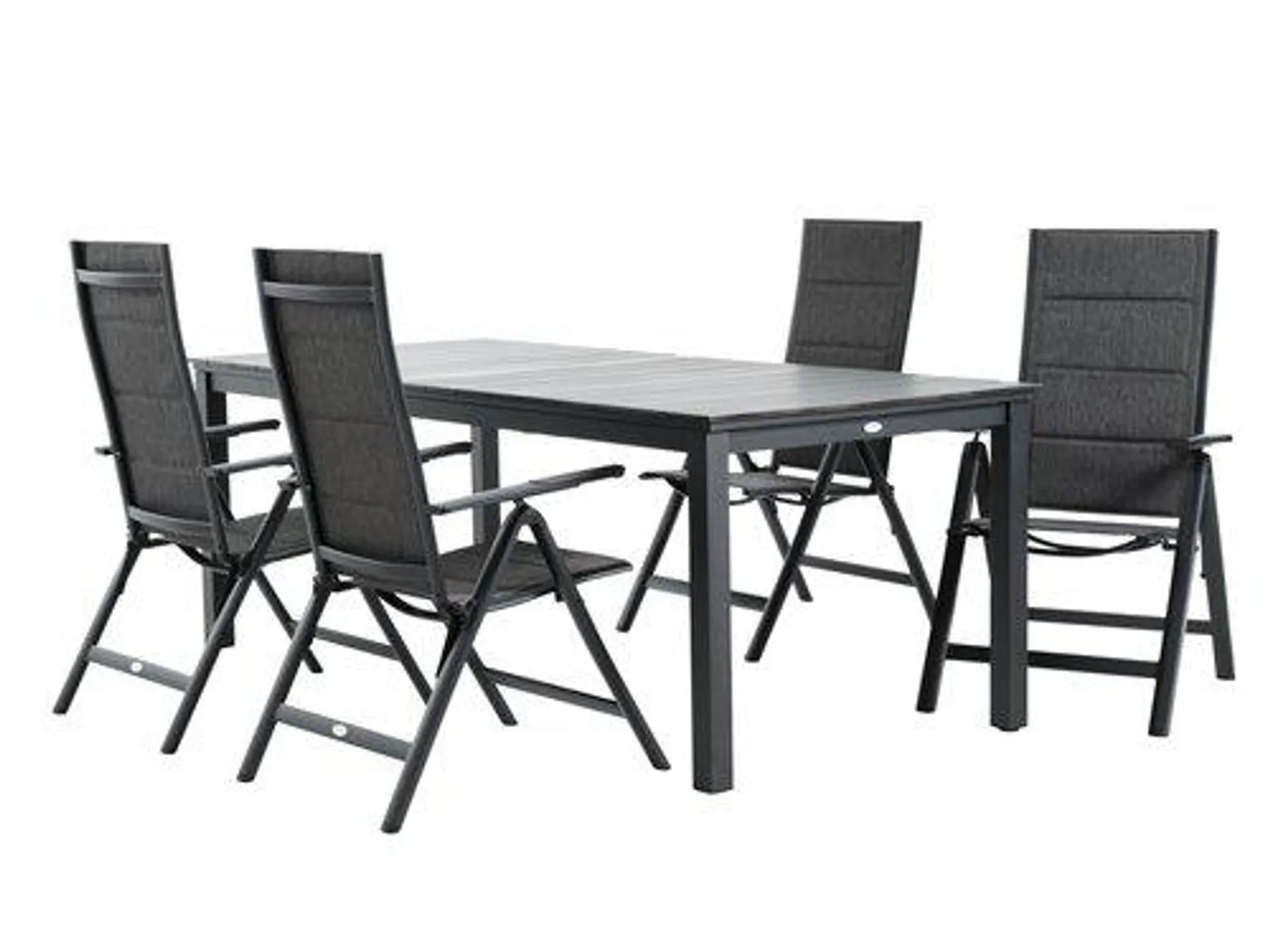 Tavolo MOSS L214/315 cm + 4 Sedie MYSEN grigio