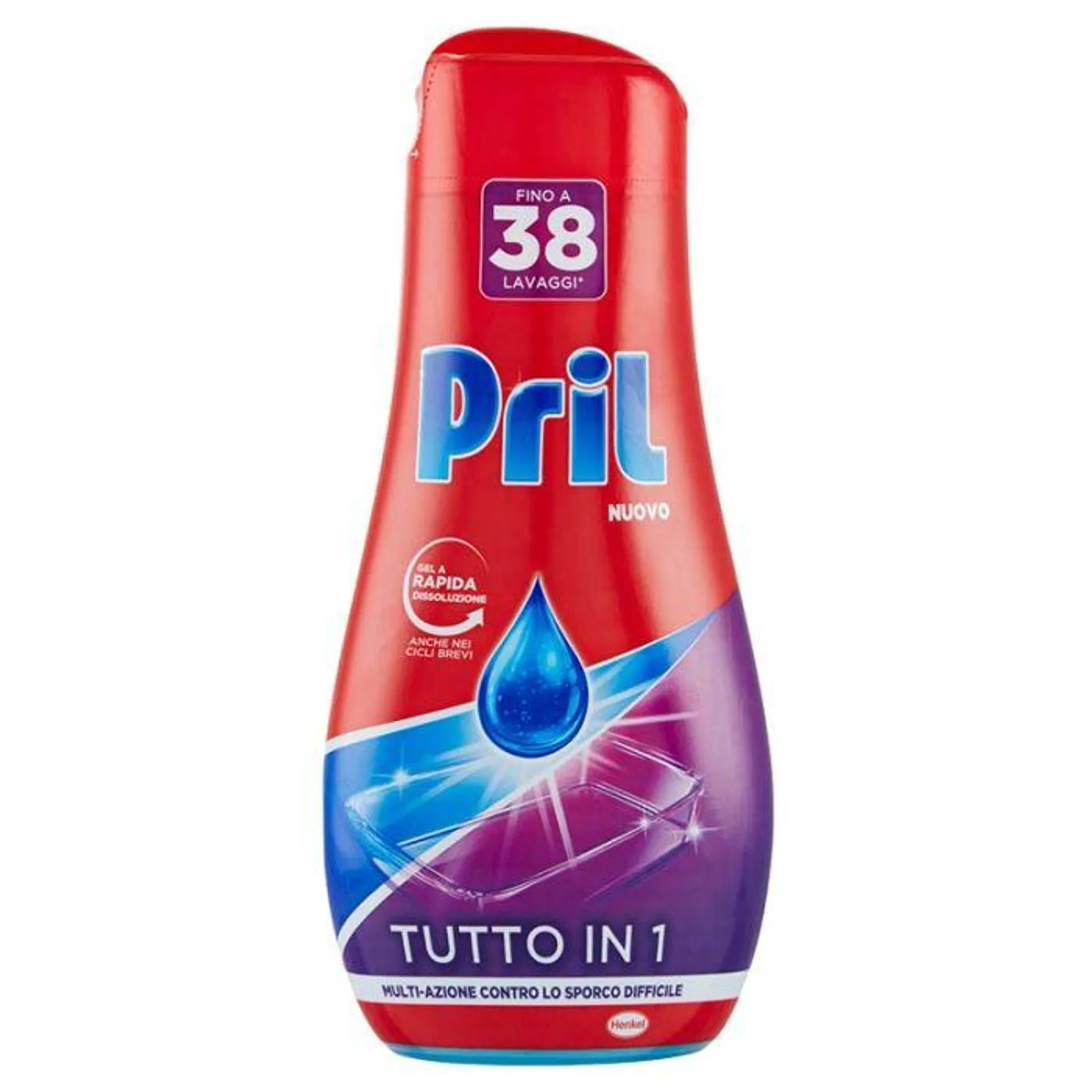 Sapone per lavastoviglie pril gel tutto in uno 630 ml, 35 lavaggi, classico