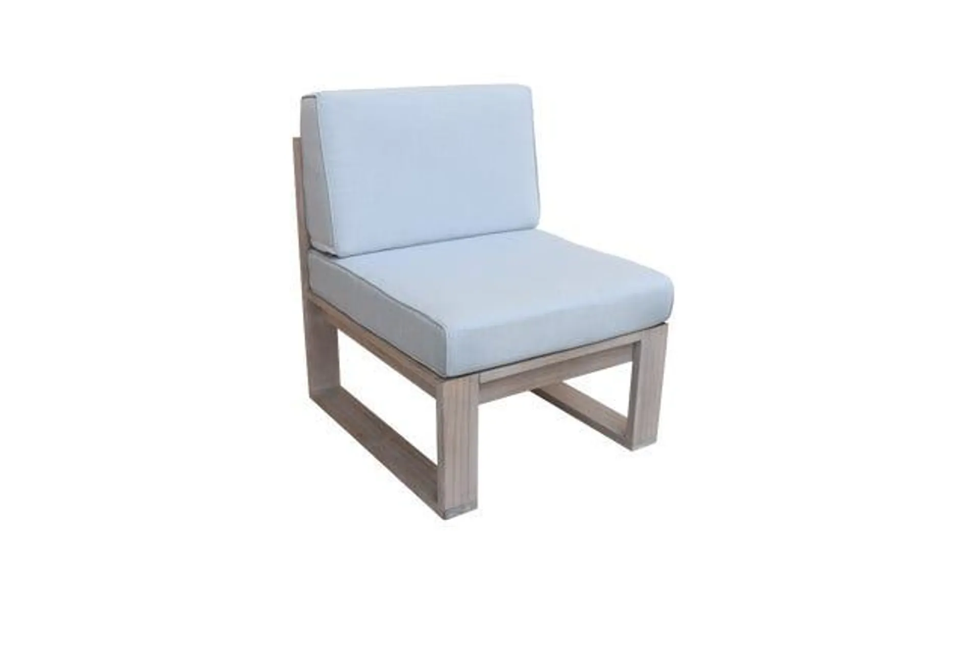 Poltrona centrale con cuscino Solaris NATERIAL in acacia, seduta in poliestere marrone L 58 x H 77 x P 66 cm