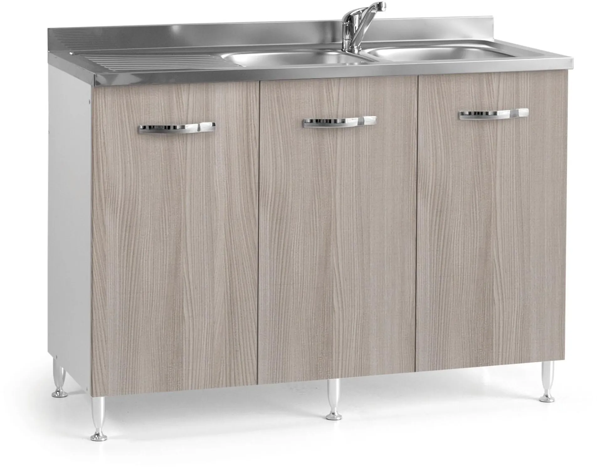 Base cucina sottolavello 3 ante 120 cm olmo