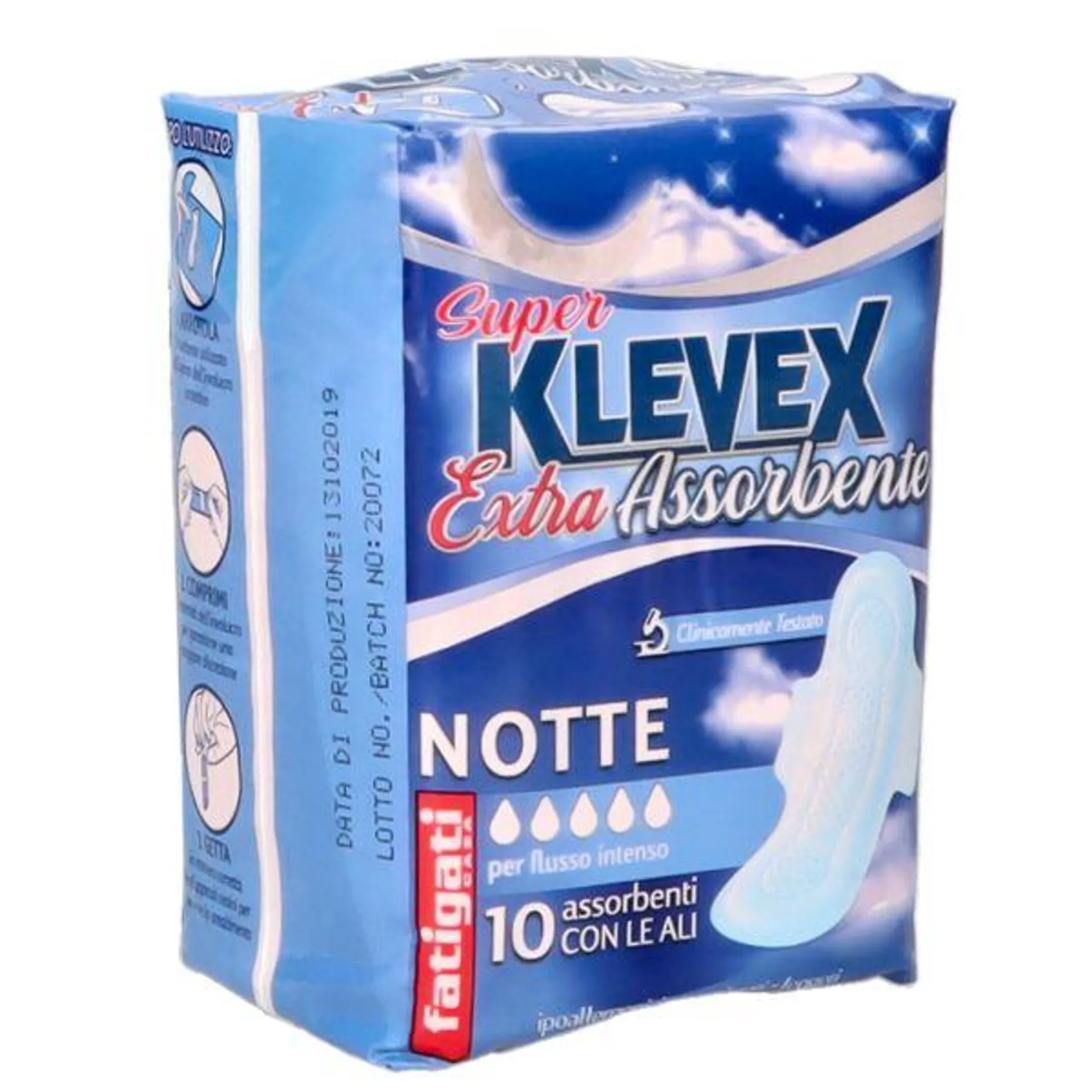 FATIGATI ASSORBENTI SUPER KLEVEX NOTTE 10PZ