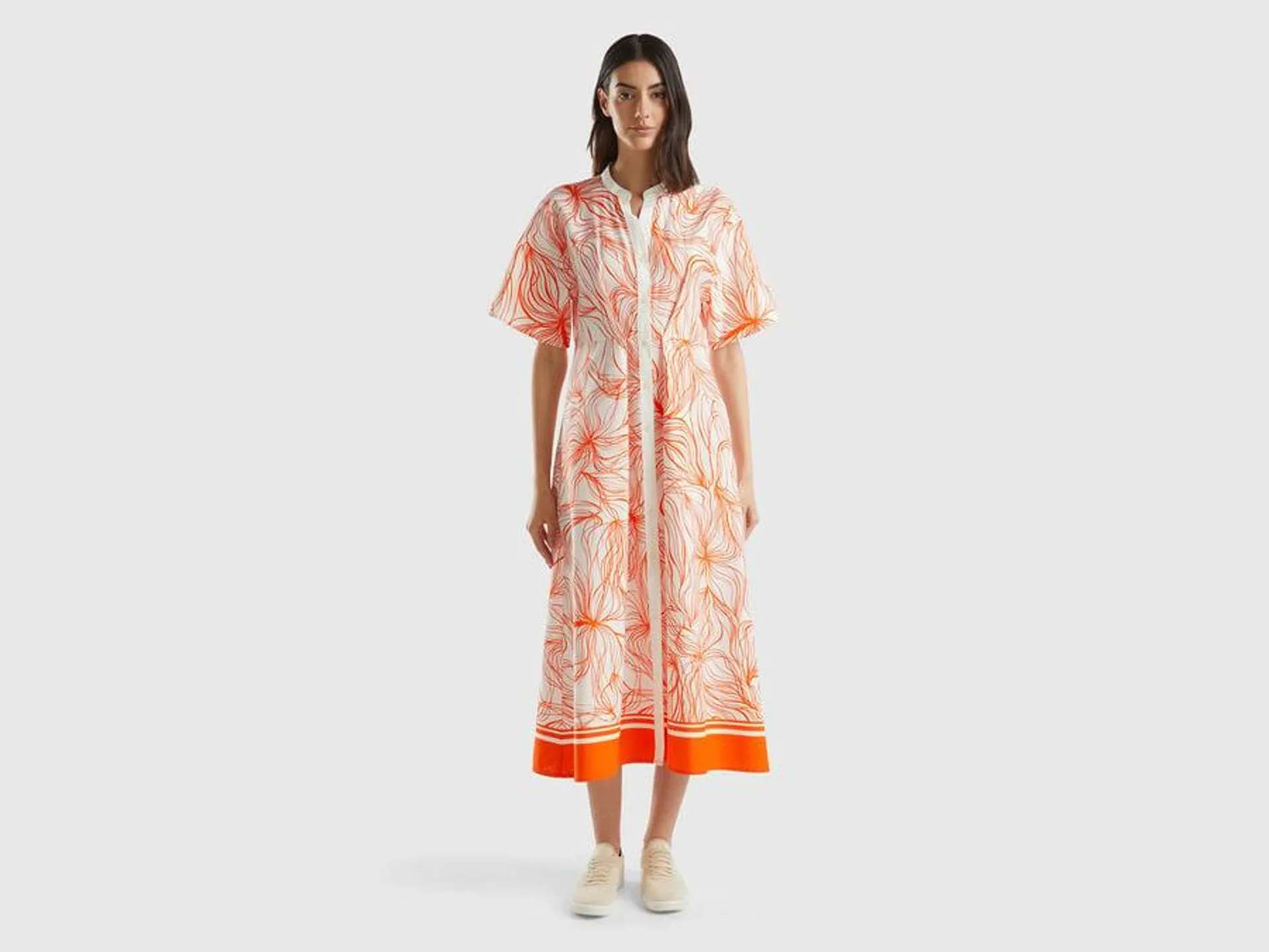 Long shirt dress in sustainable viscose blend