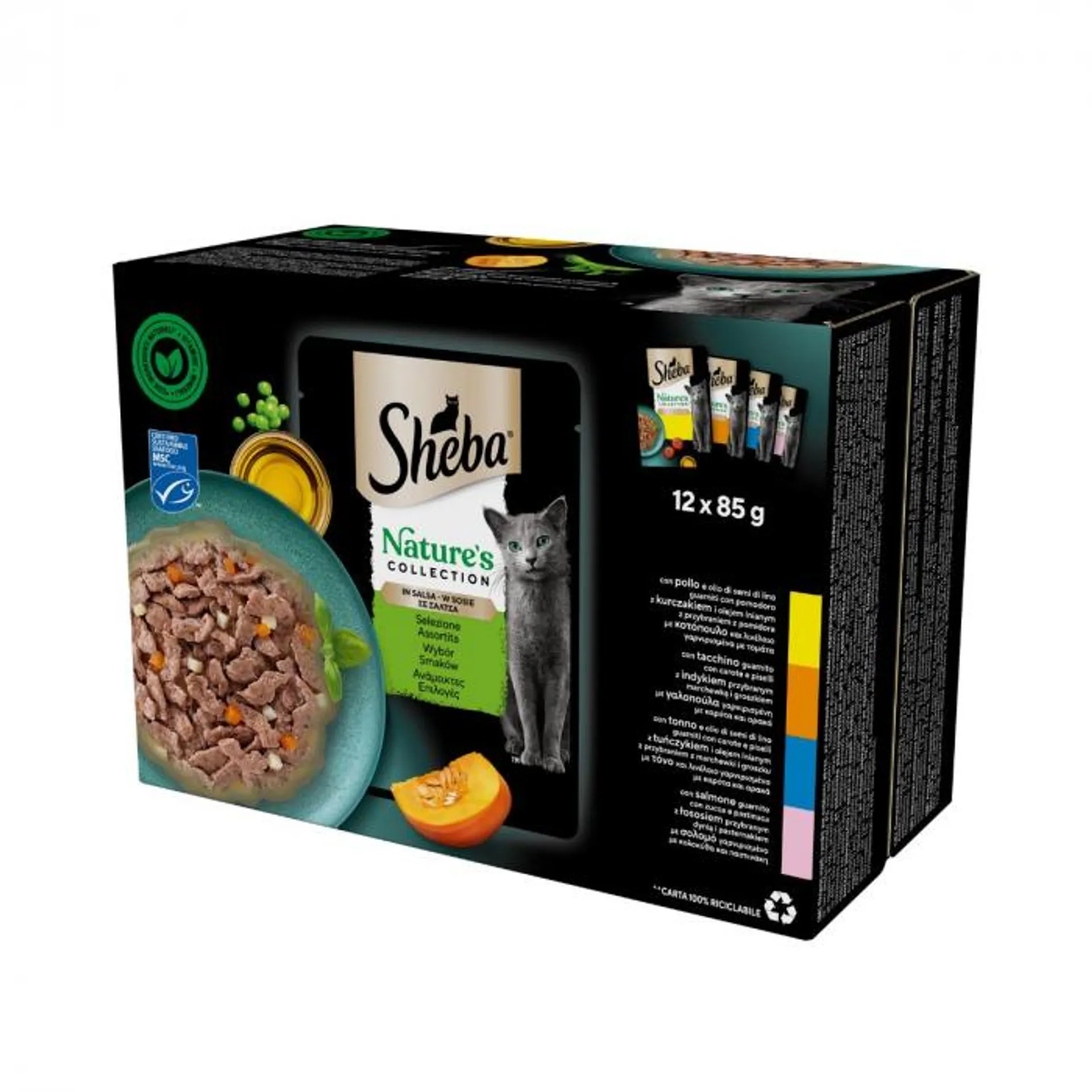 Sheba Nature's Collection cibo umido per gatti Buste Mix 12x85g