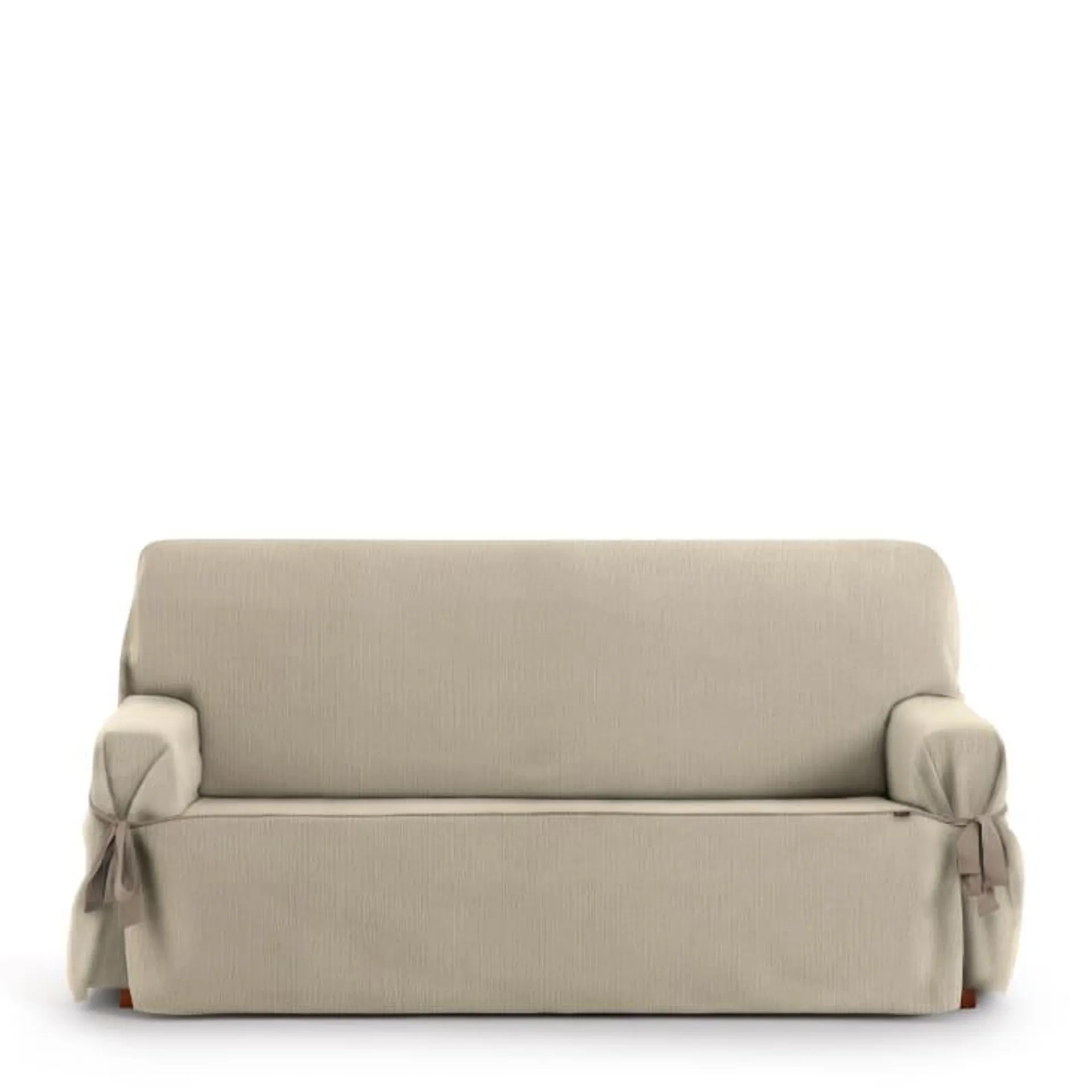 Copridivano due posti con lacci beige 140 - 180 cm