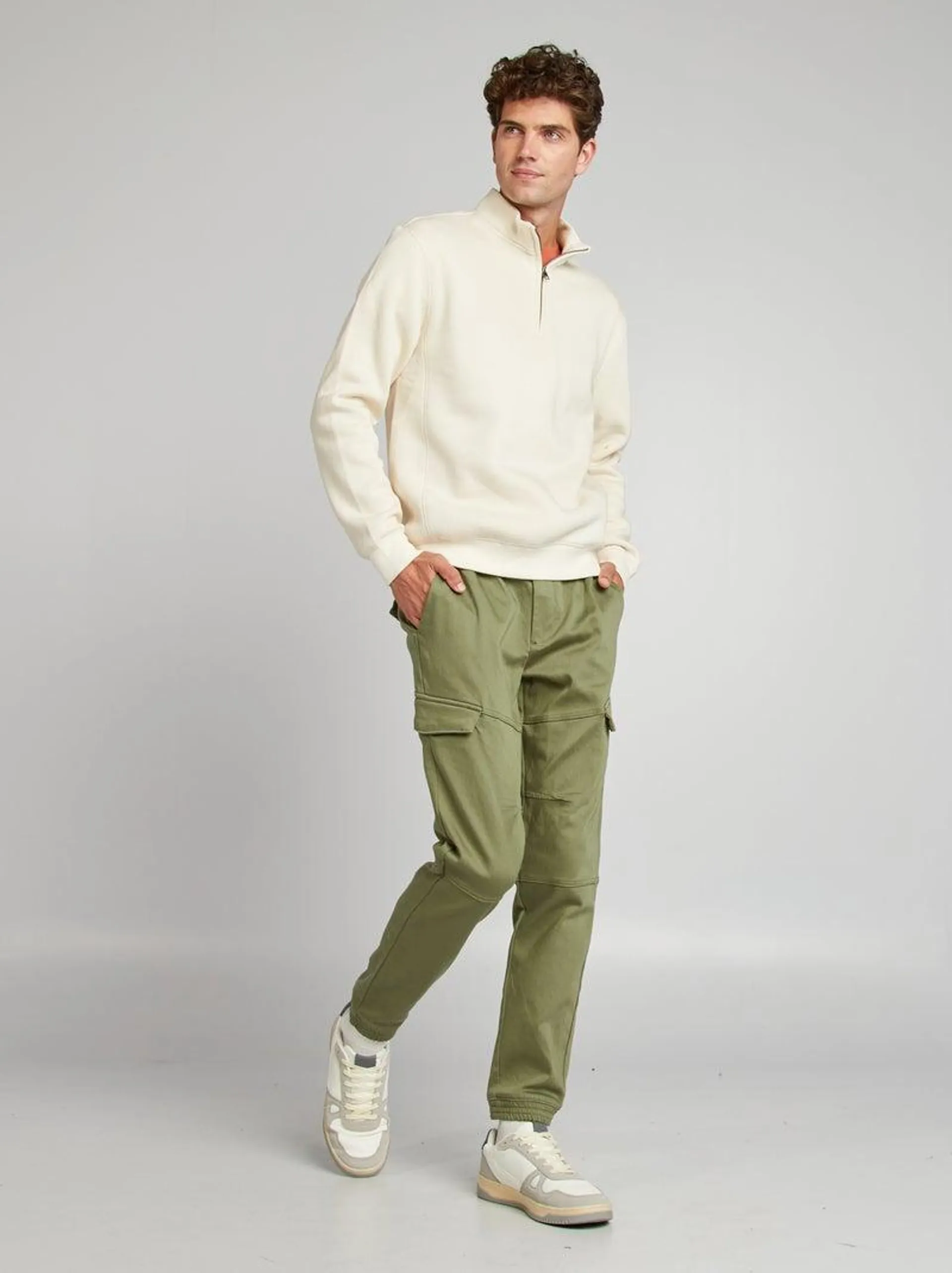 Pantaloni joggers multiasche - VERDE