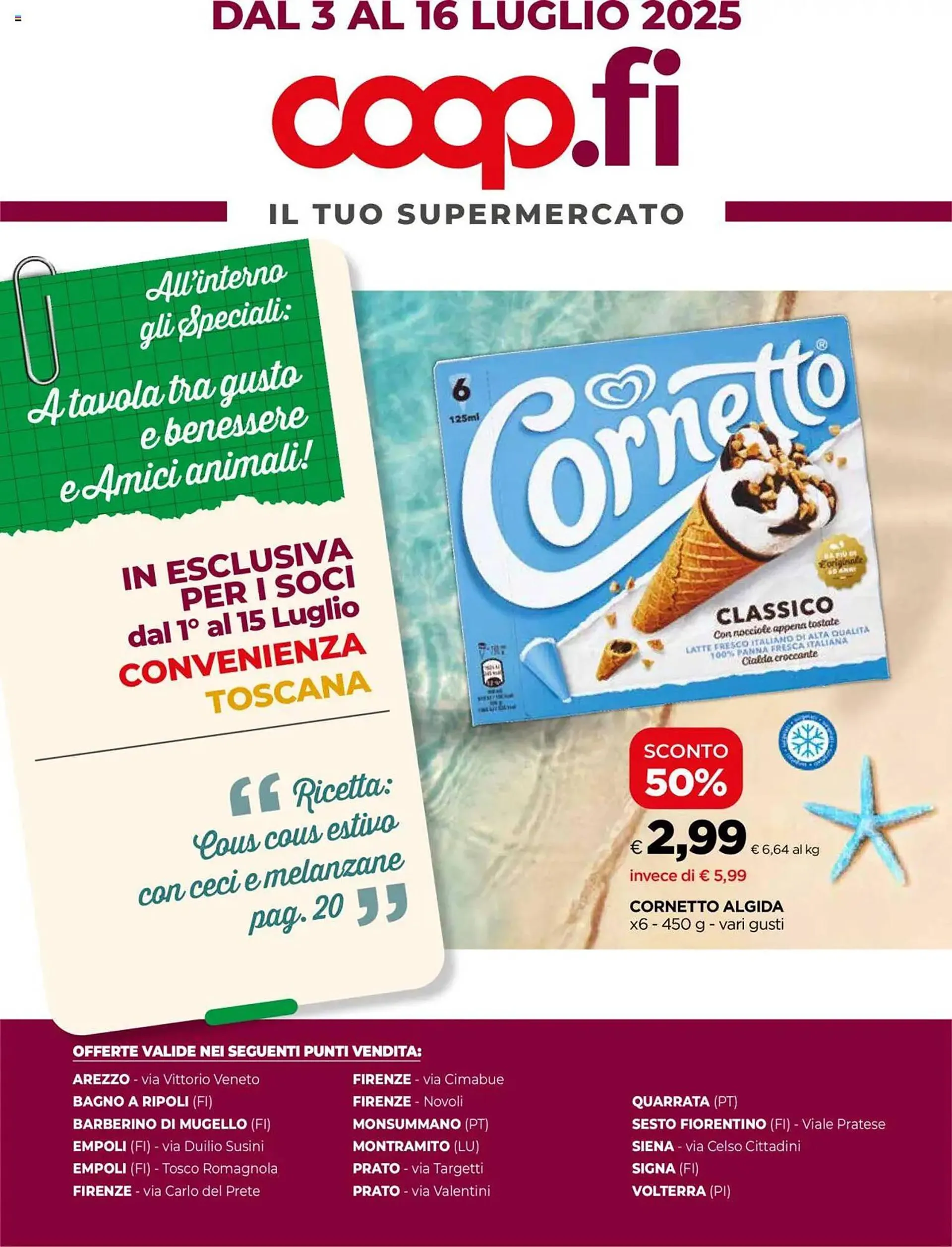 Volantino Unicoop da 3 luglio a 16 luglio di 2025 - Pagina del volantino 1