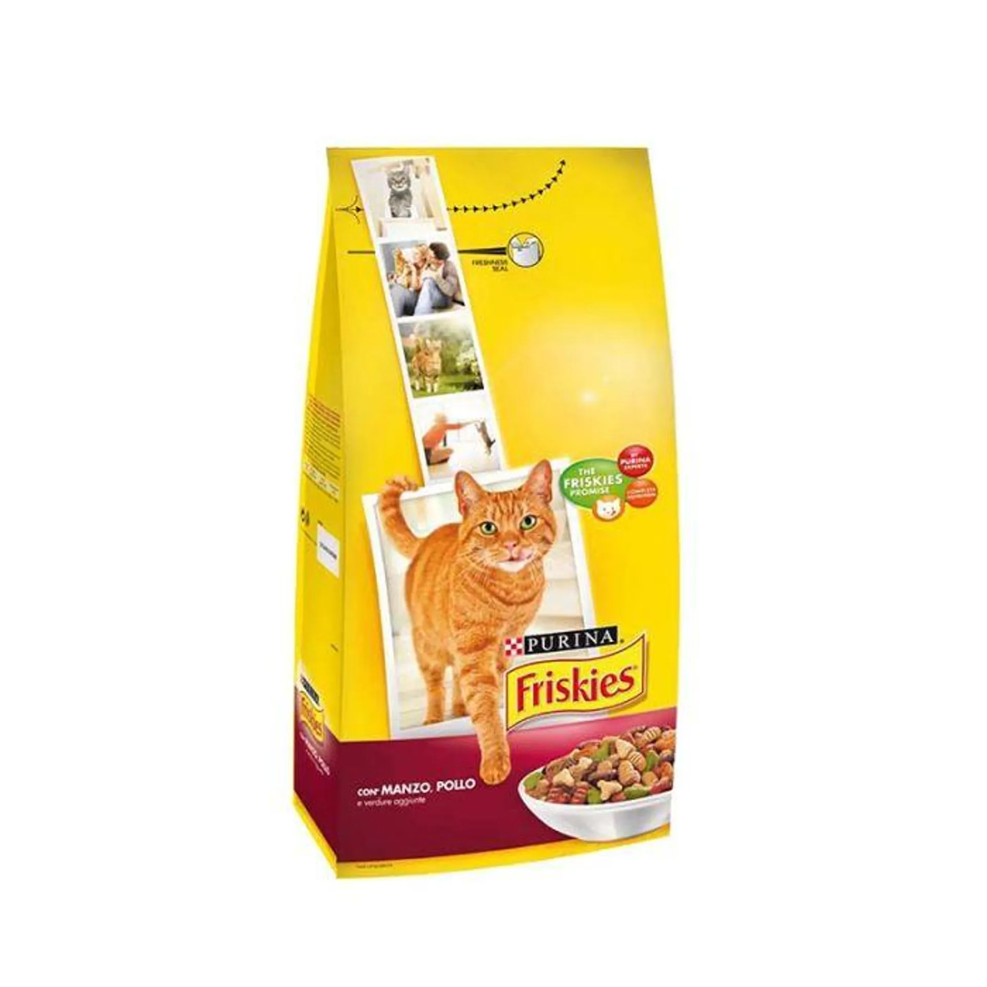 Friskies cibo secco per gatto dc vitality+, adult, manzo pollo e verdure, conf. 2 kg