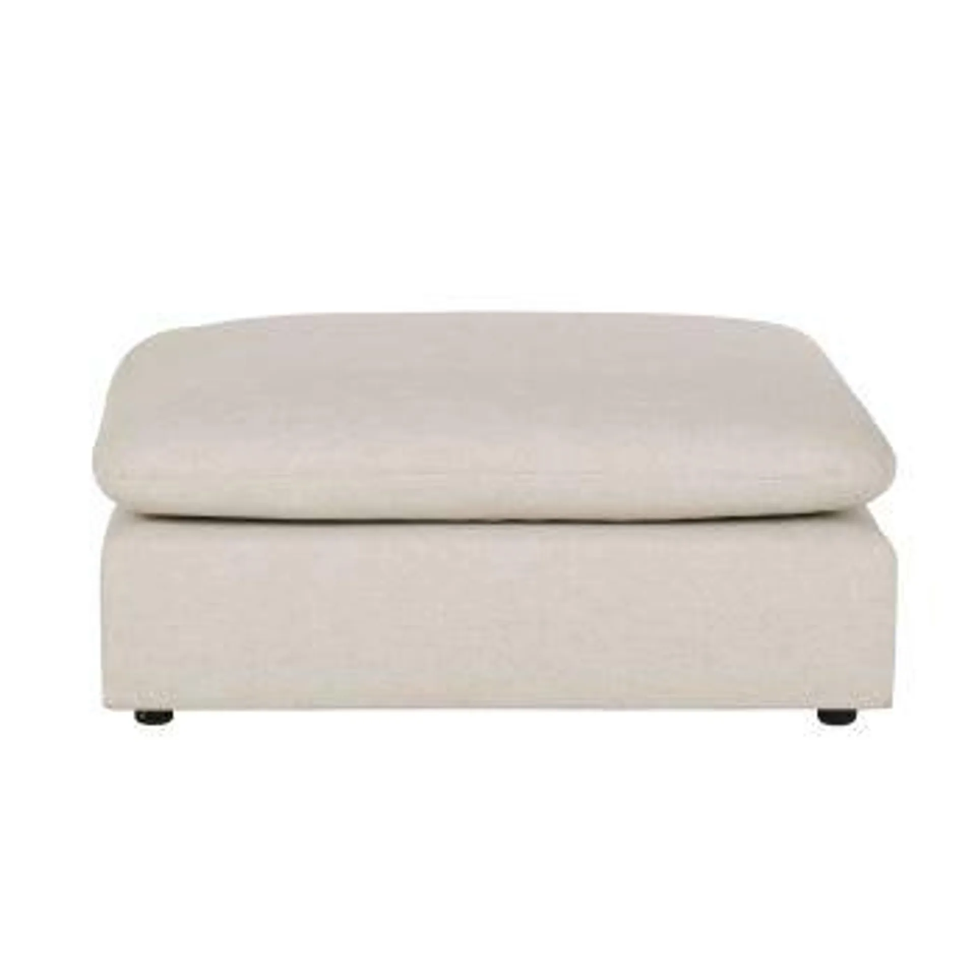 Pouf per divano componibile in tessuto riciclato beige