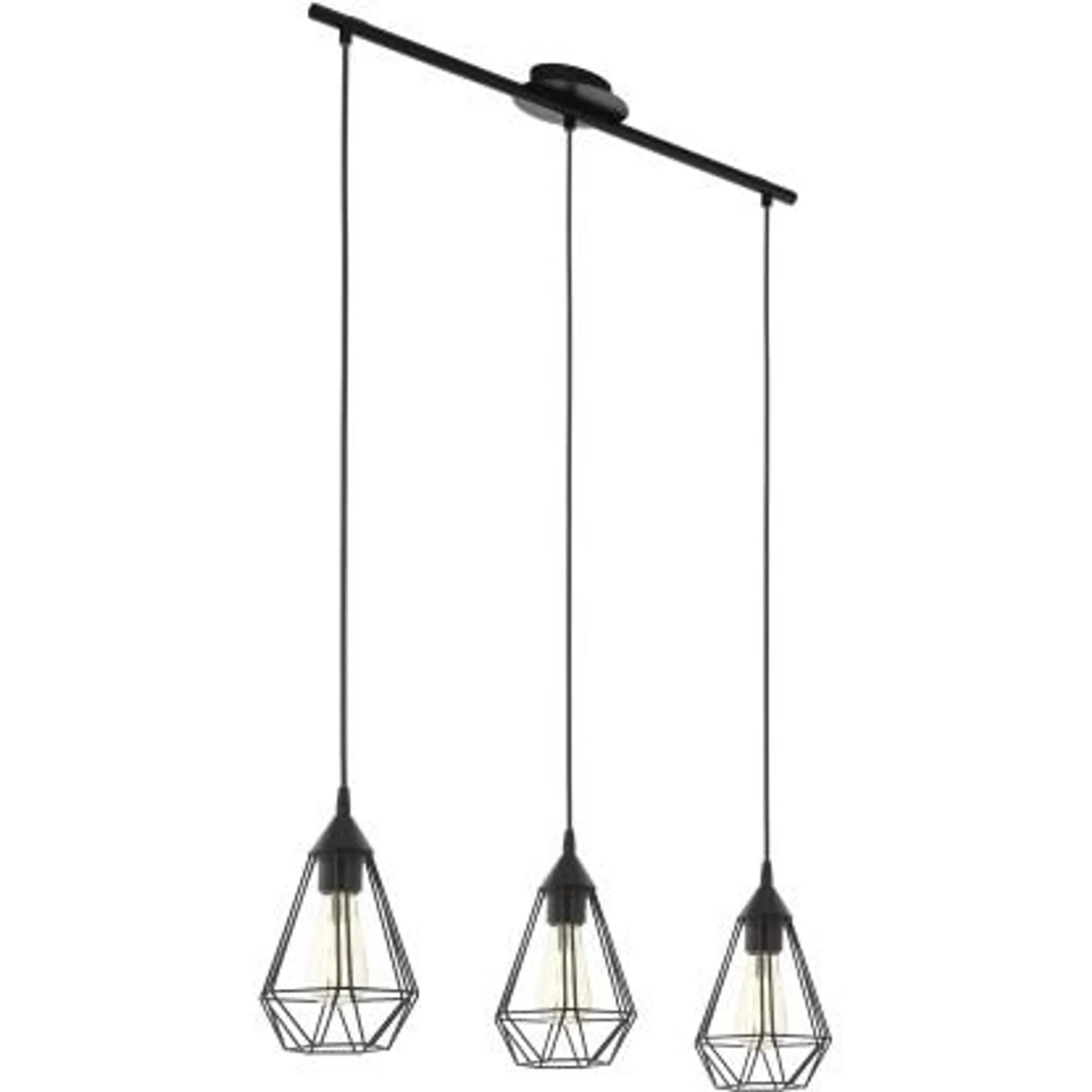 Lampada a sospensione Eglo Tarbes 79xH 110 cm nero E27 3x60 W