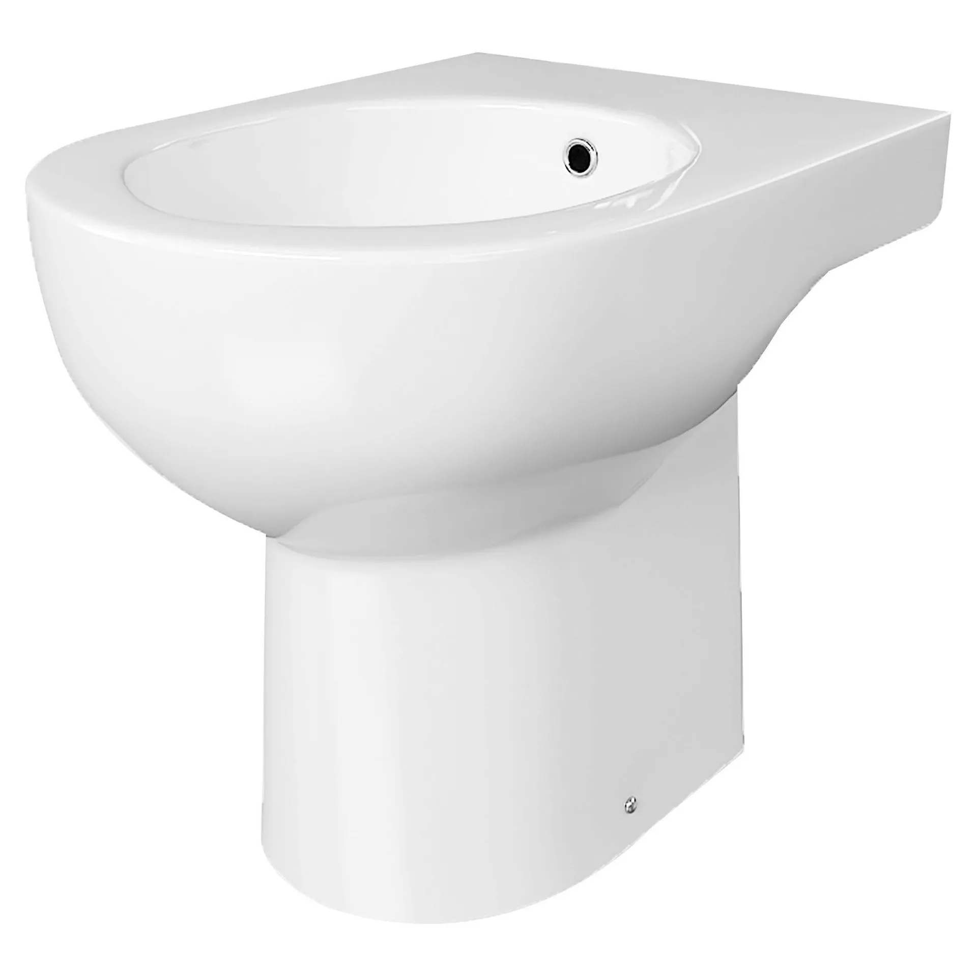 Bidet serie clara filo muro a terra in ceramica bianca